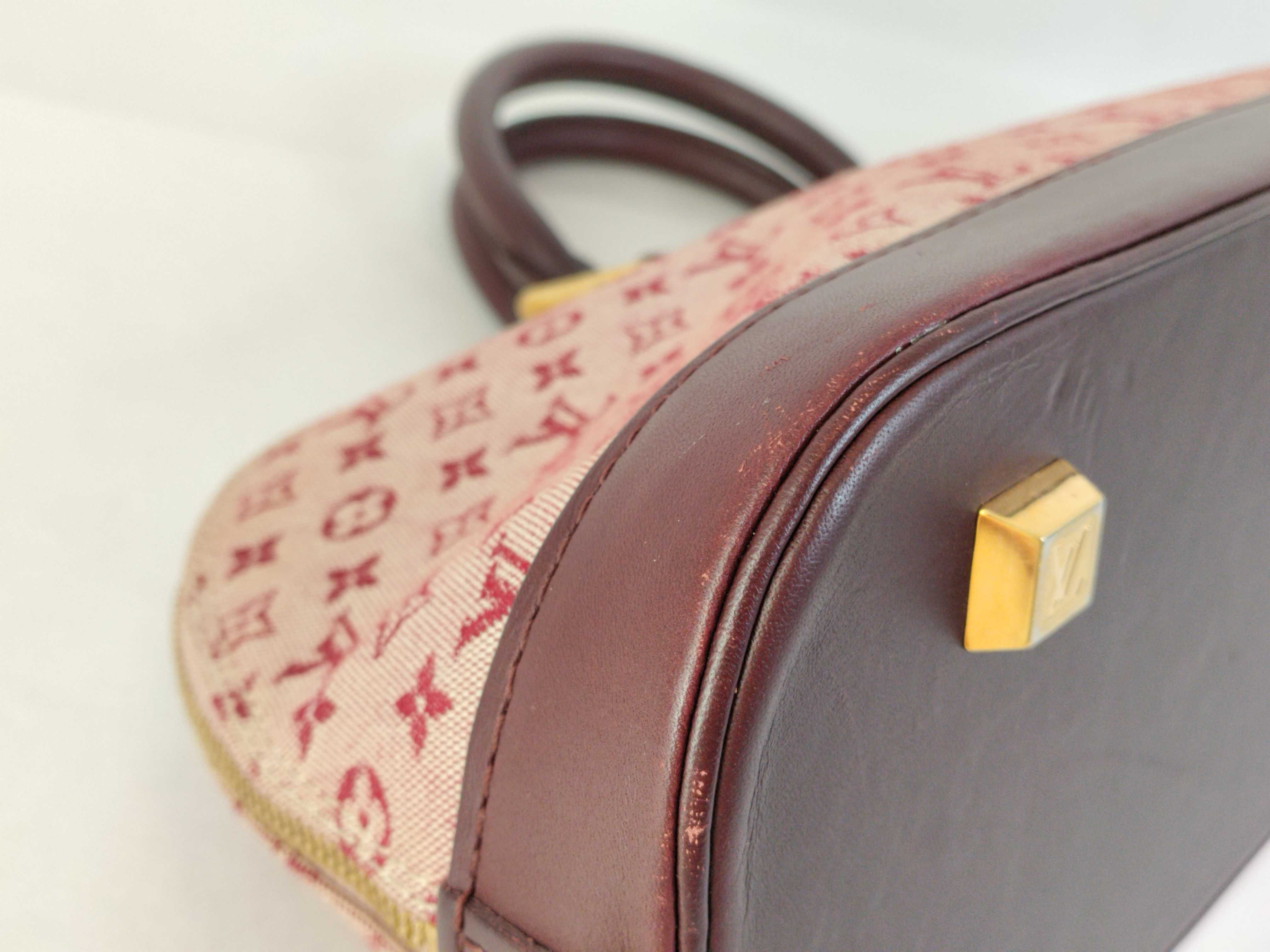 Monogram Mini Alma Long M92207 MI0022 Red x Brown Handbag — view 6