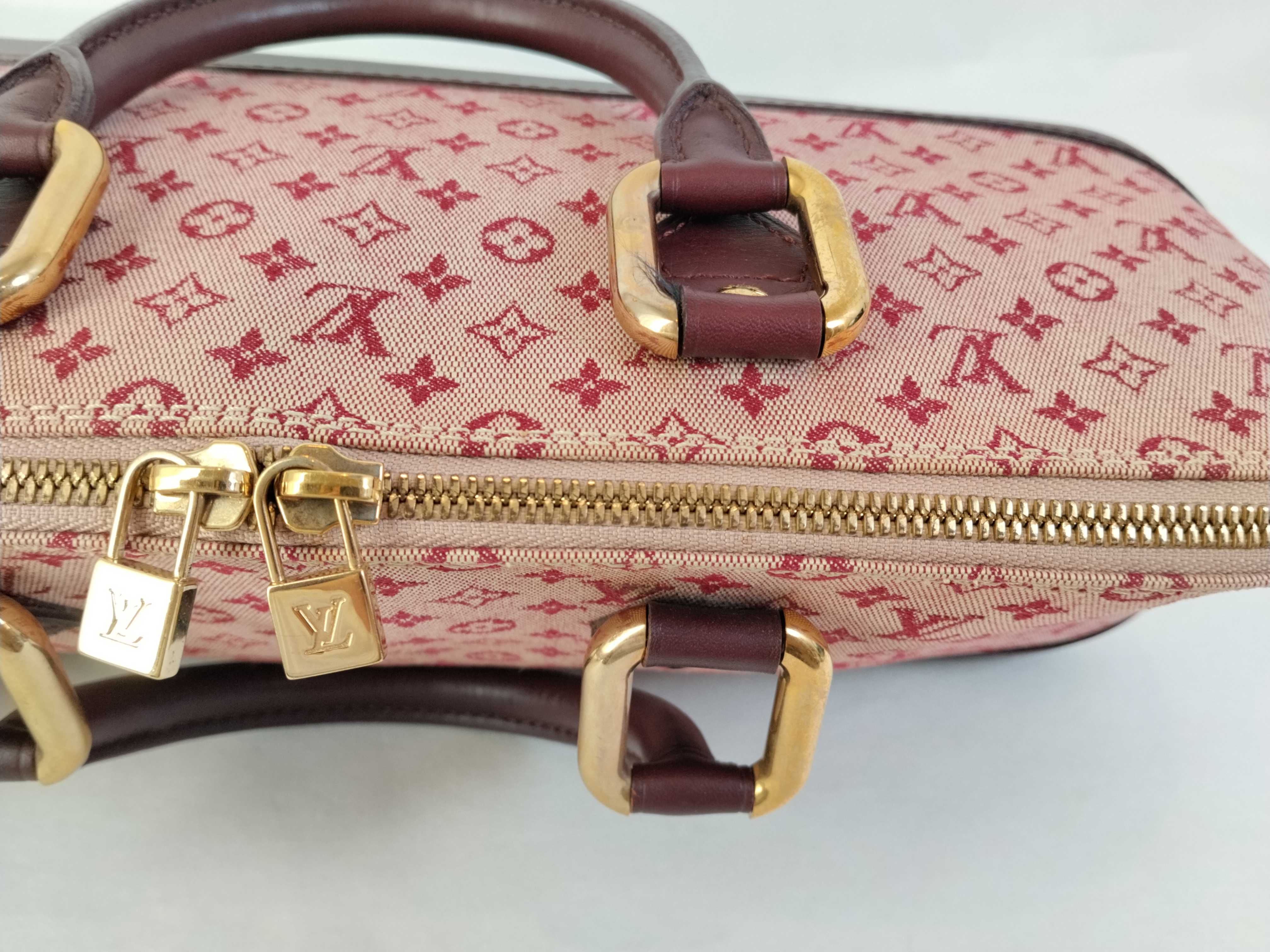 Monogram Mini Alma Long M92207 MI0022 Red x Brown Handbag — view 8