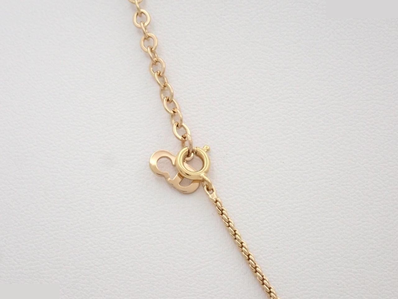 necklace, rhinestone, gold plated, chain approximately 44cm — view 2
