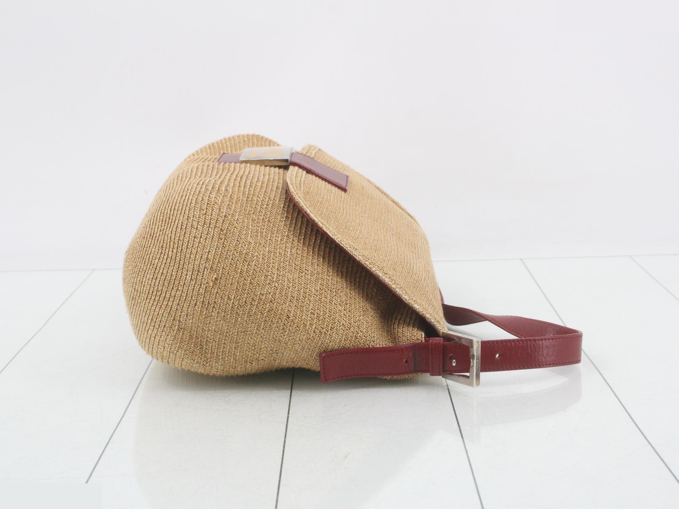 Mamma Bucket Raffia Leather One-Shoulder Bag — view 3