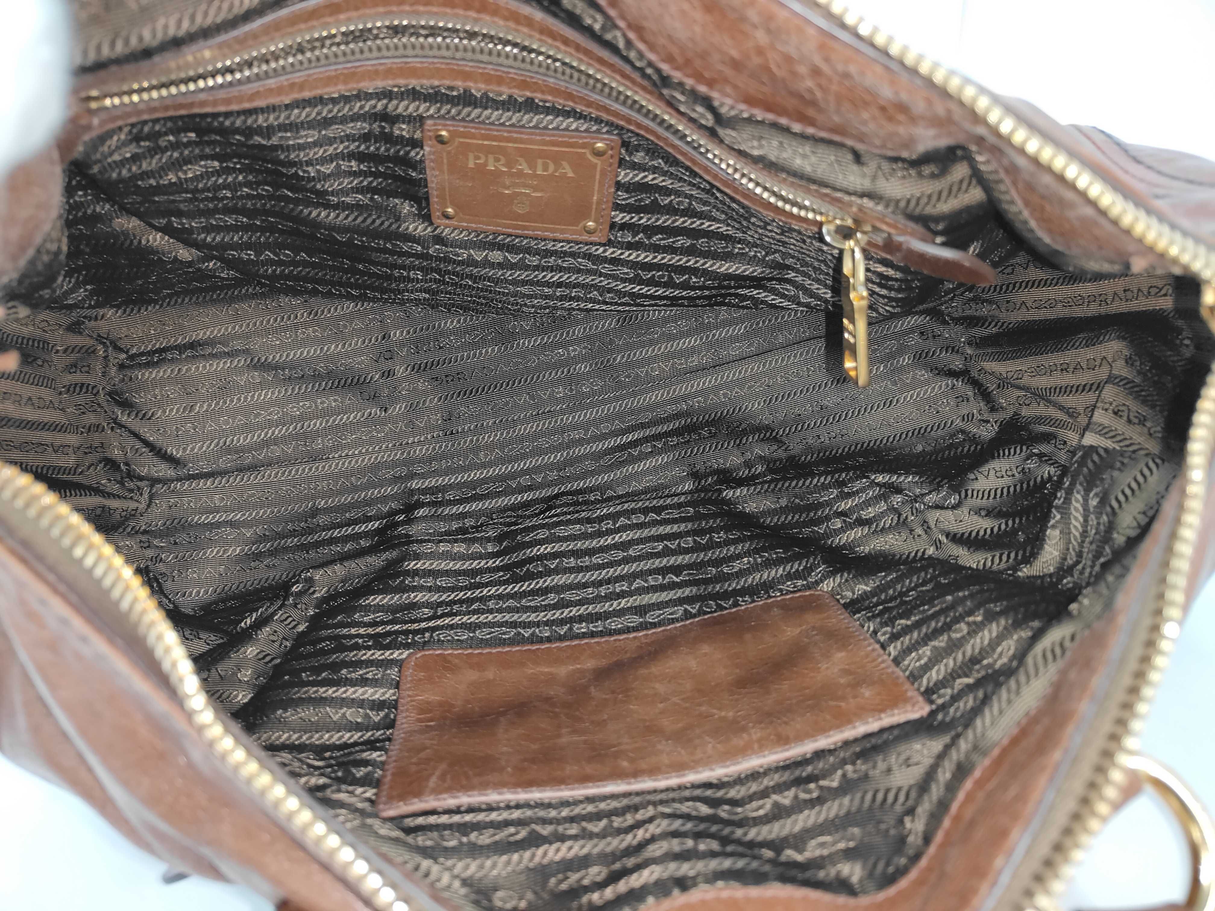 Vitello Shine Tote Shoulder Bag Brown BL0678 Handbag — view 8