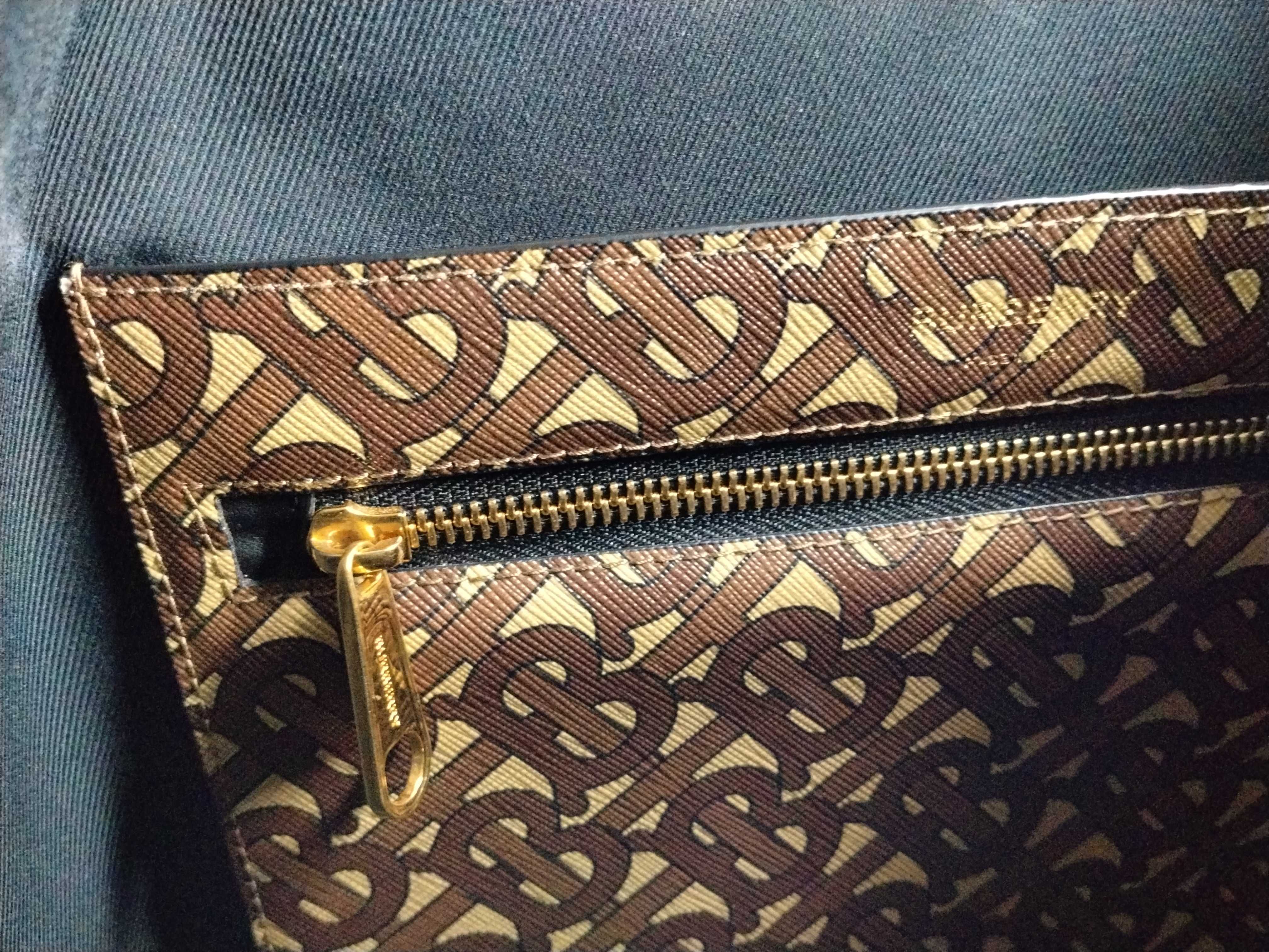 TB Monogram Tote Bag, Beige x Brown, with dust bag. — view 12