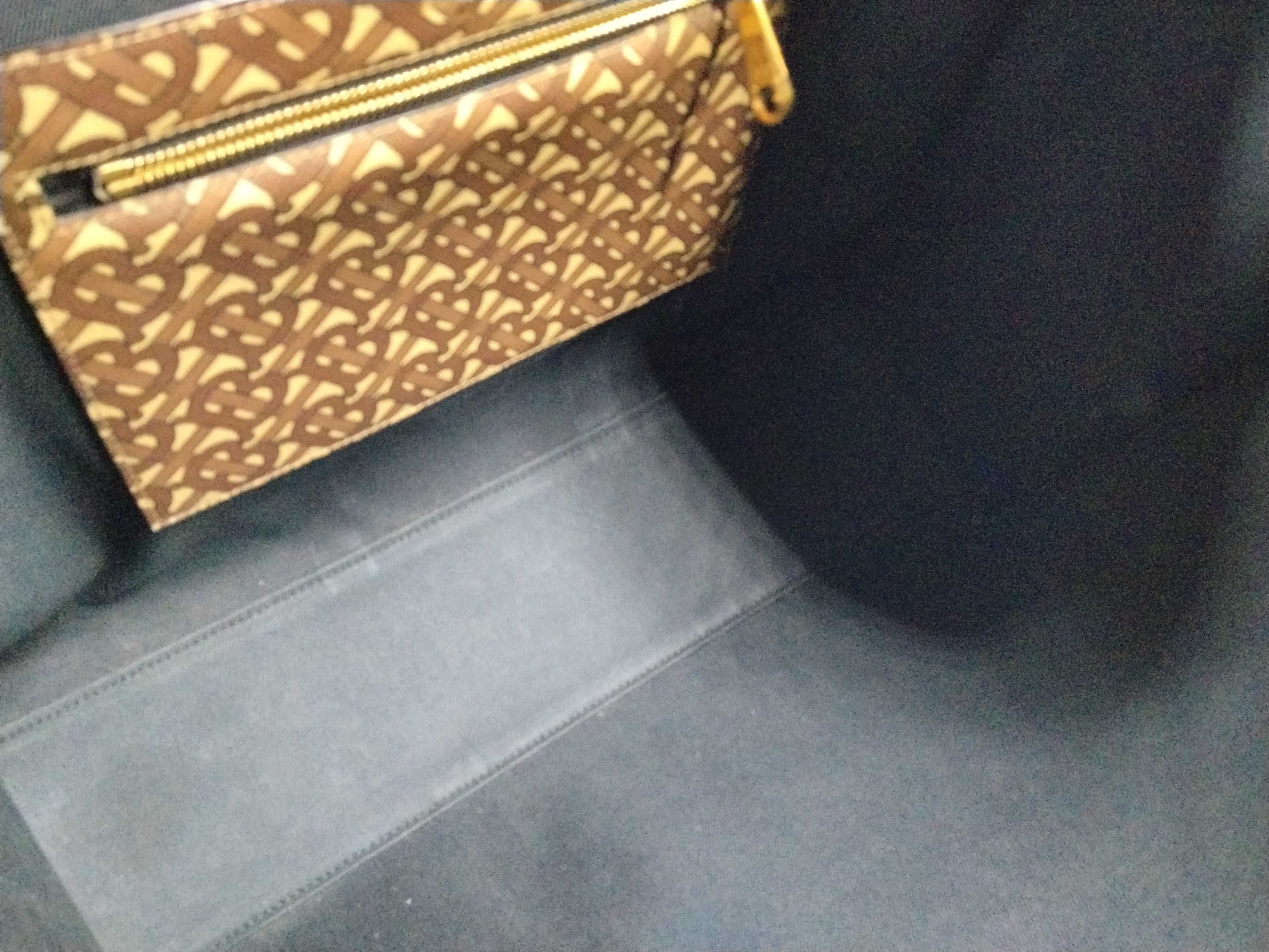 TB Monogram Tote Bag, Beige x Brown, with dust bag. — view 8