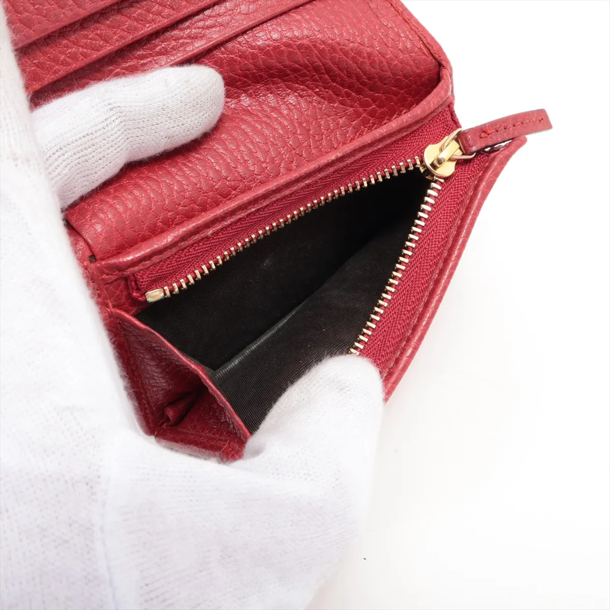 Double G 456126 Leather Compact Wallet Red — view 5
