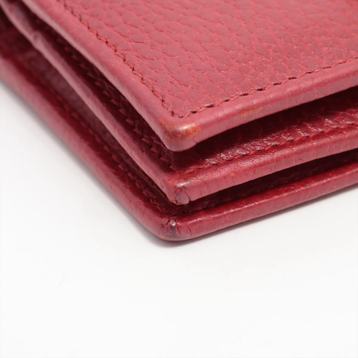 Double G 456126 Leather Compact Wallet Red — view 7