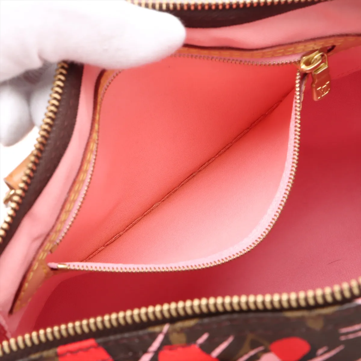 Monogram Jungle Dot Speedy 30 M41983 MB1146 Brown x Pink x Red — view 8