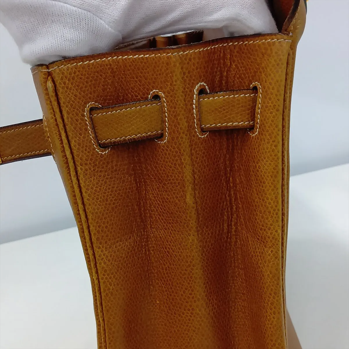 [Individually packaged] Hermes Kelly 32 Retournée Courchevel Beige Gold Hardware G: 1977 — view 15