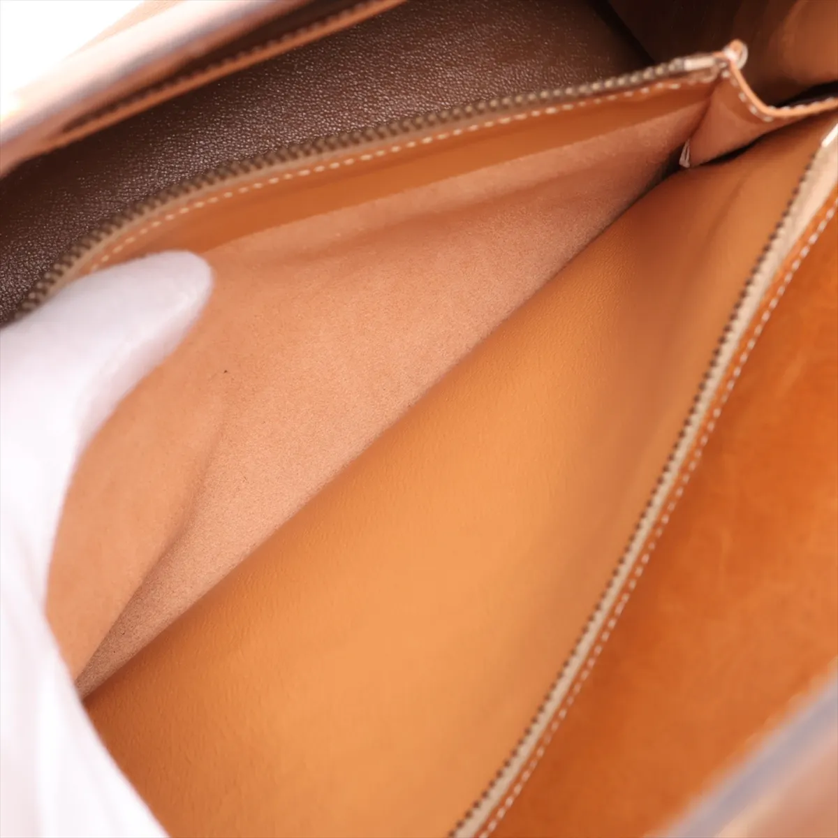 [Individually packaged] Hermes Kelly 32 Retournée Courchevel Beige Gold Hardware G: 1977 — view 8