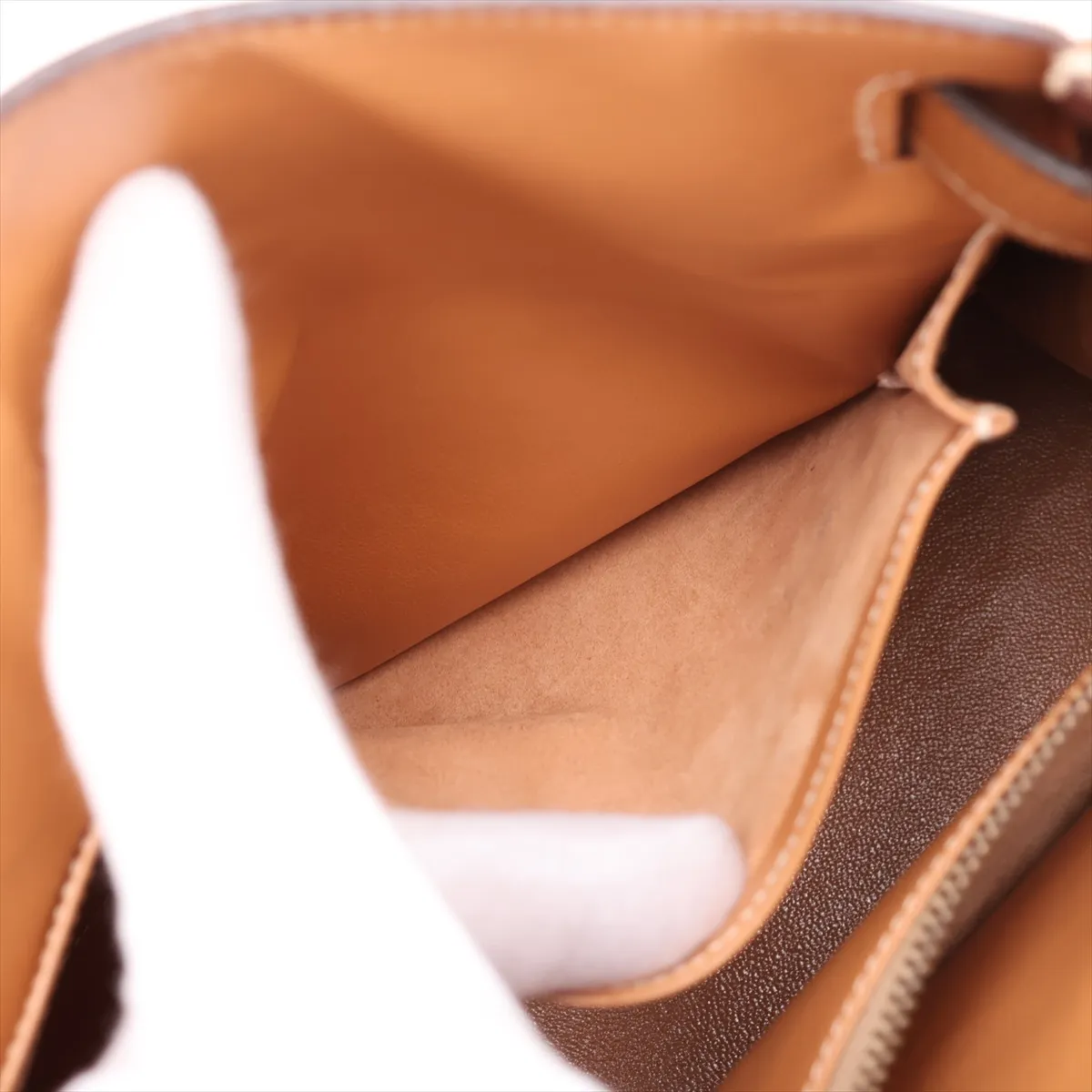 [Individually packaged] Hermes Kelly 32 Retournée Courchevel Beige Gold Hardware G: 1977 — view 9