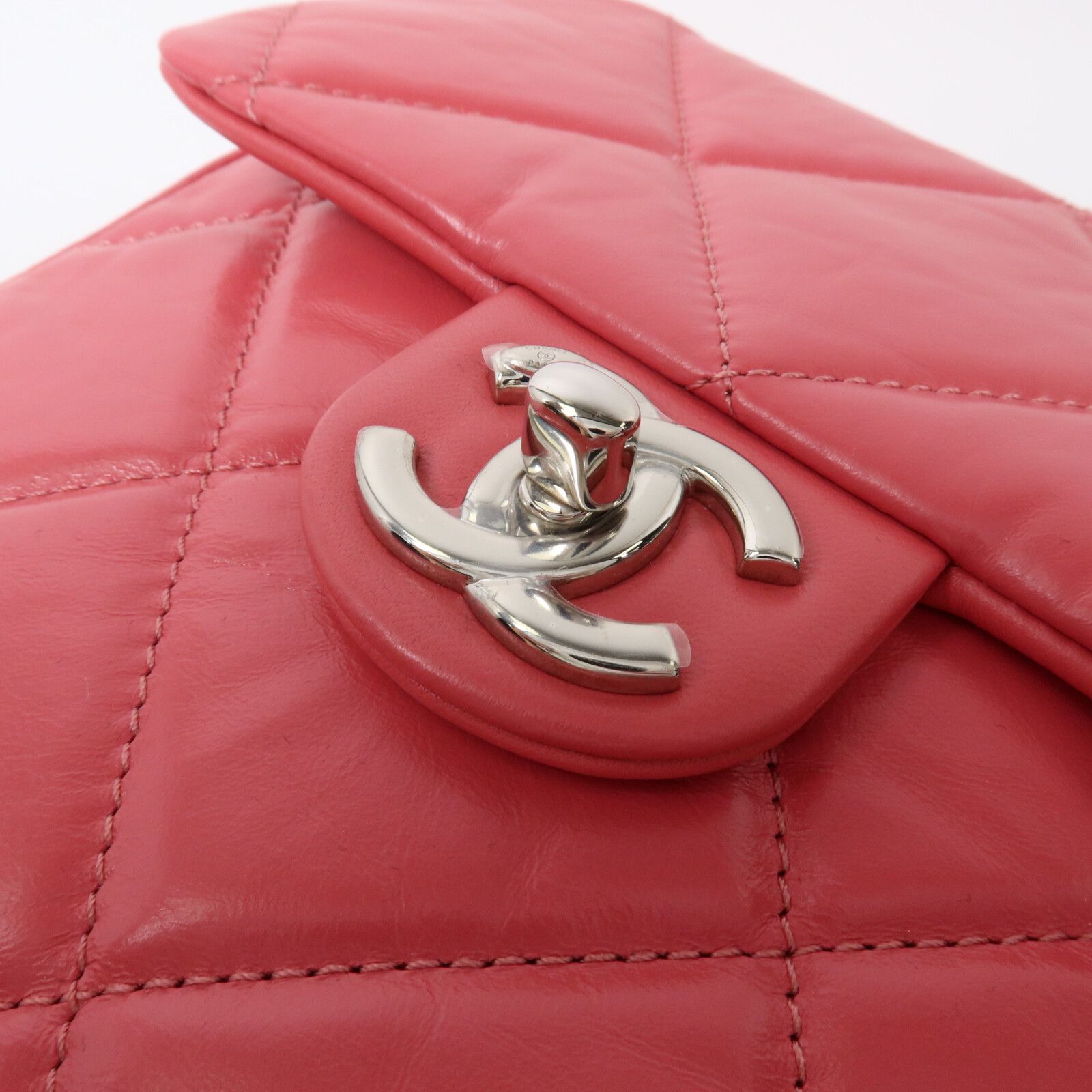Pink aged Calfskin Top Handle w/ Chain Strap Camera Case — view 12