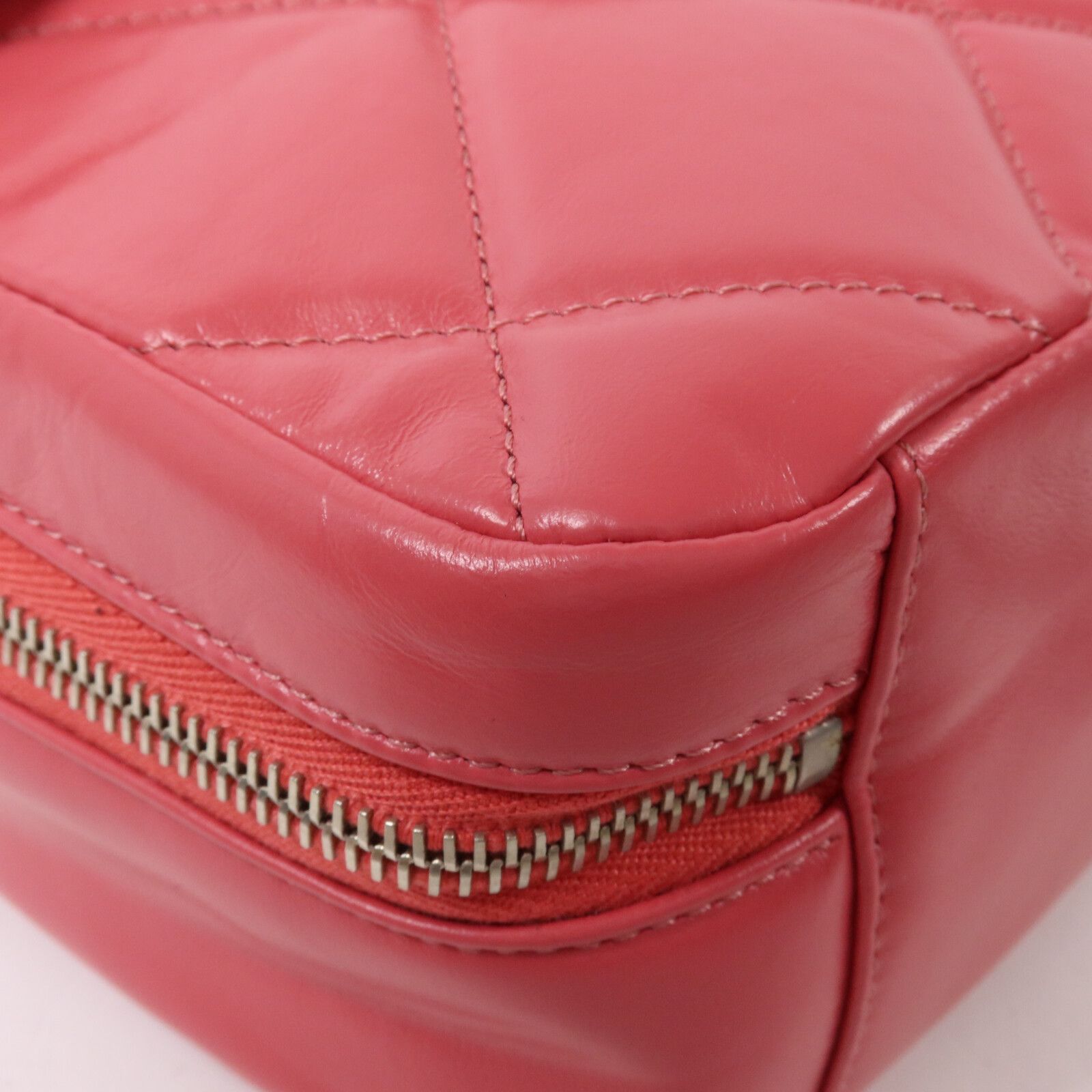 Pink aged Calfskin Top Handle w/ Chain Strap Camera Case — view 13