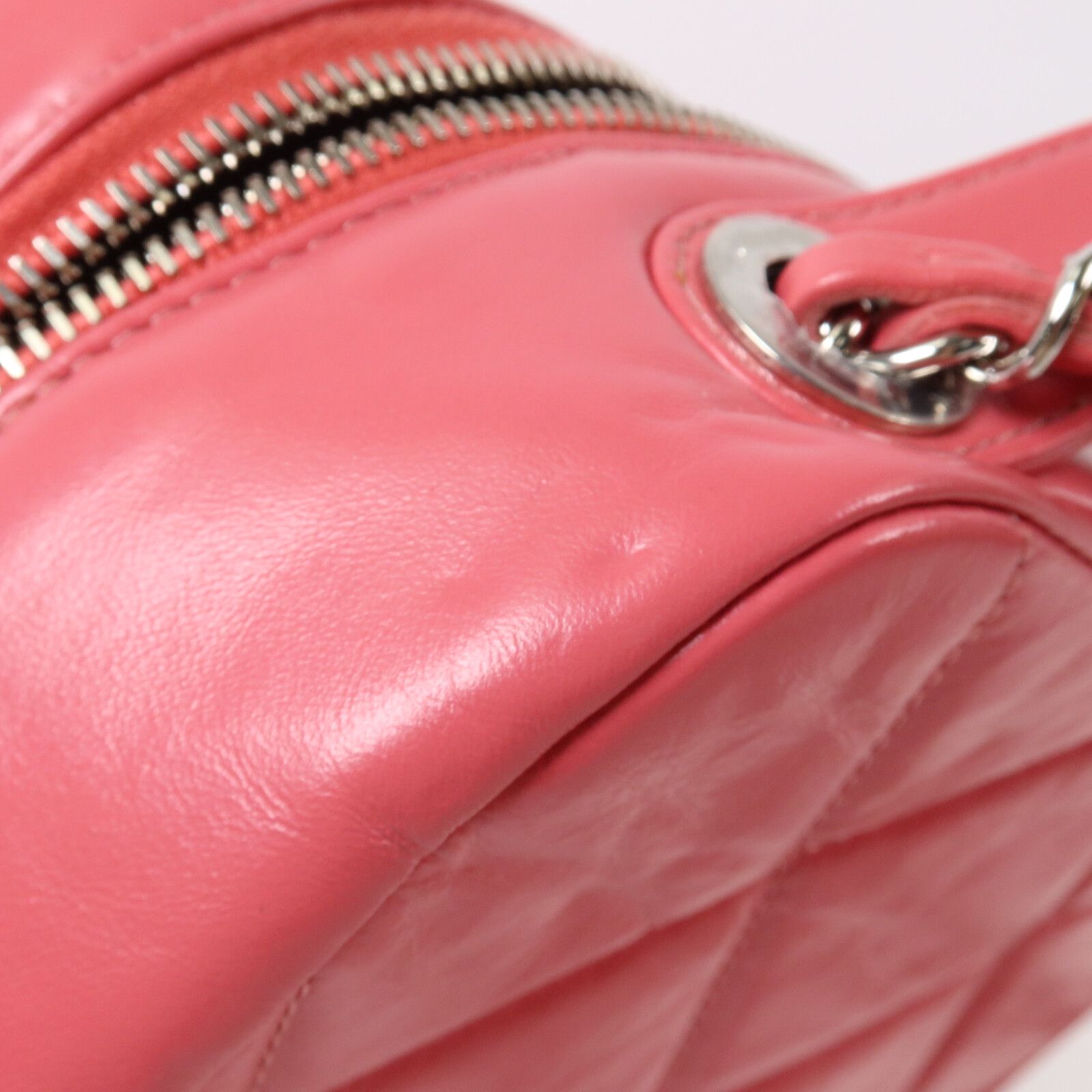Pink aged Calfskin Top Handle w/ Chain Strap Camera Case — view 18