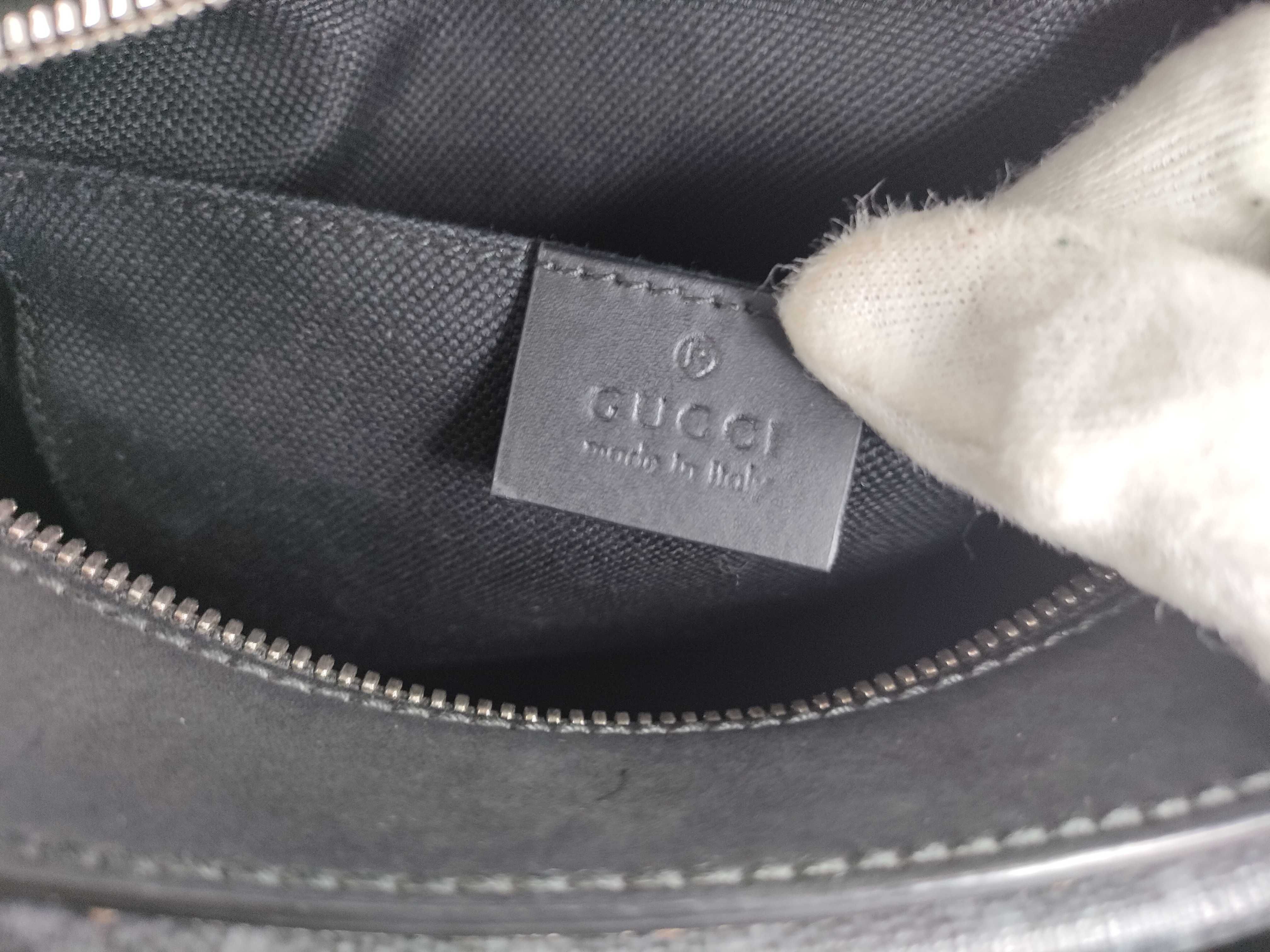 GG Supreme ID-GG Supreme PVC x Cowhide Shoulder Bag Black 574886 with strap — view 13