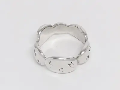 Logo Camellia Silver Ring, Size #11.5, 925 Sterling Silver / 6.0g