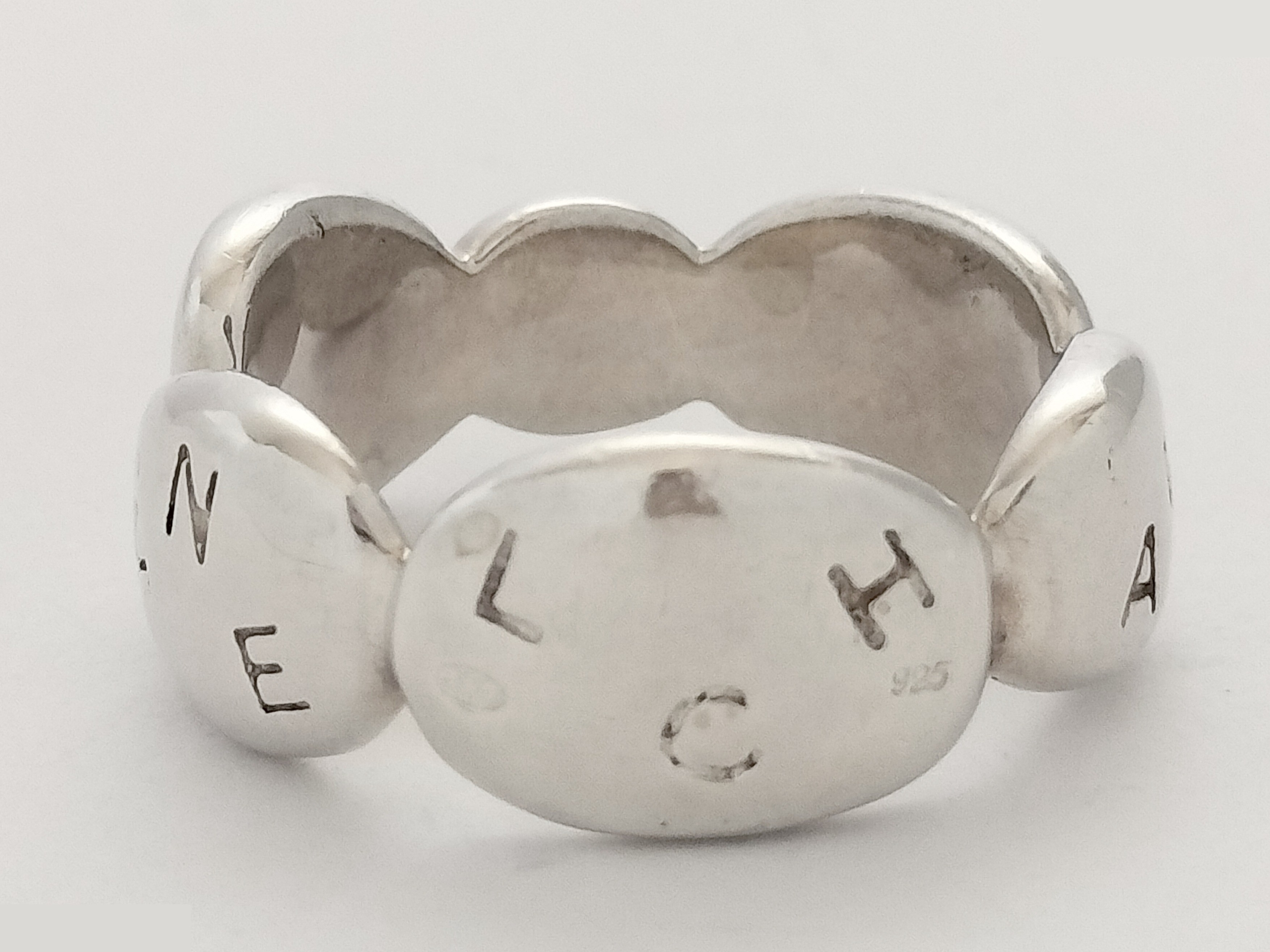 Logo Camellia Silver Ring, Size #11.5, 925 Sterling Silver / 6.0g — view 2