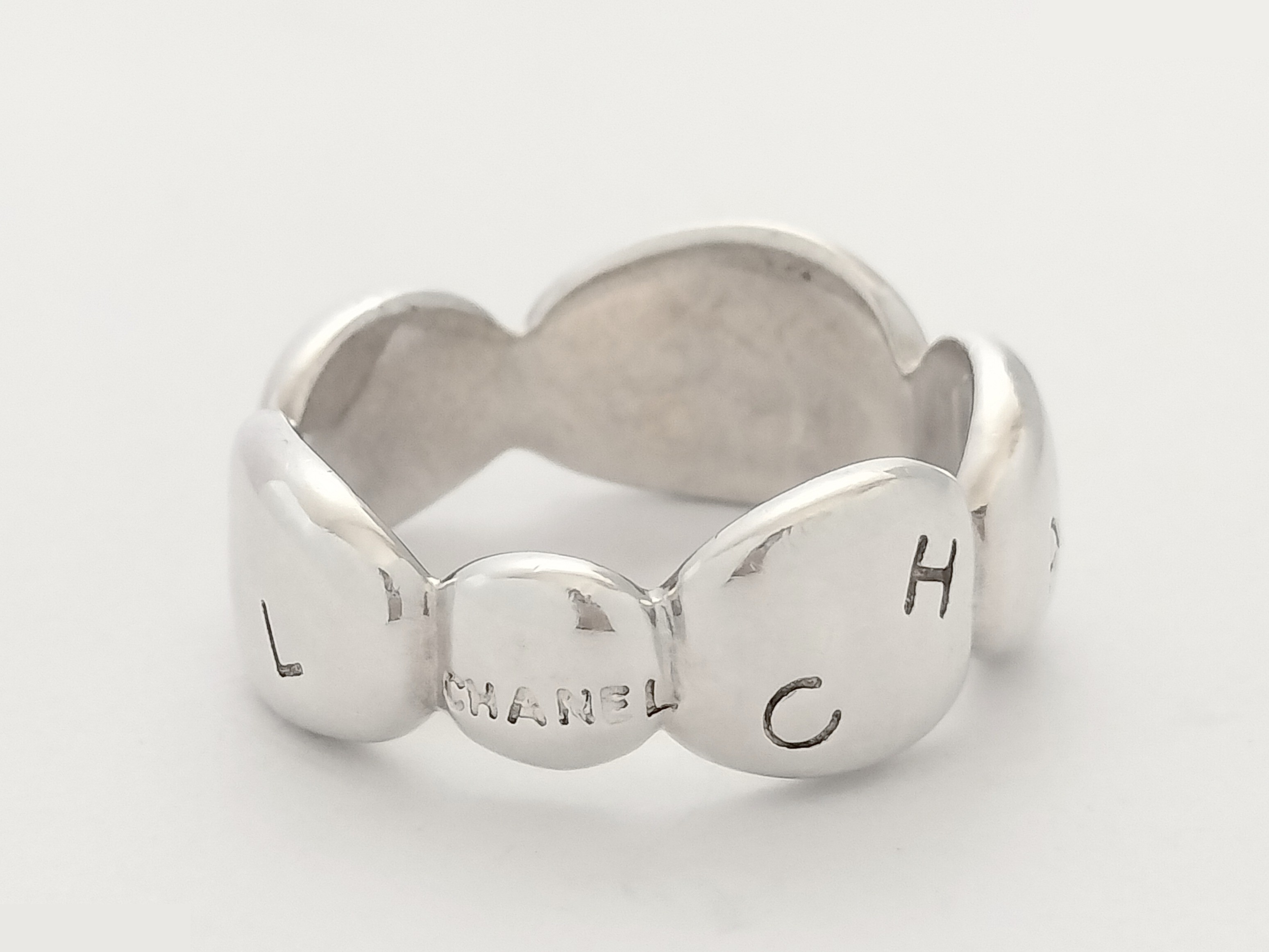 Logo Camellia Silver Ring, Size #11.5, 925 Sterling Silver / 6.0g — view 3