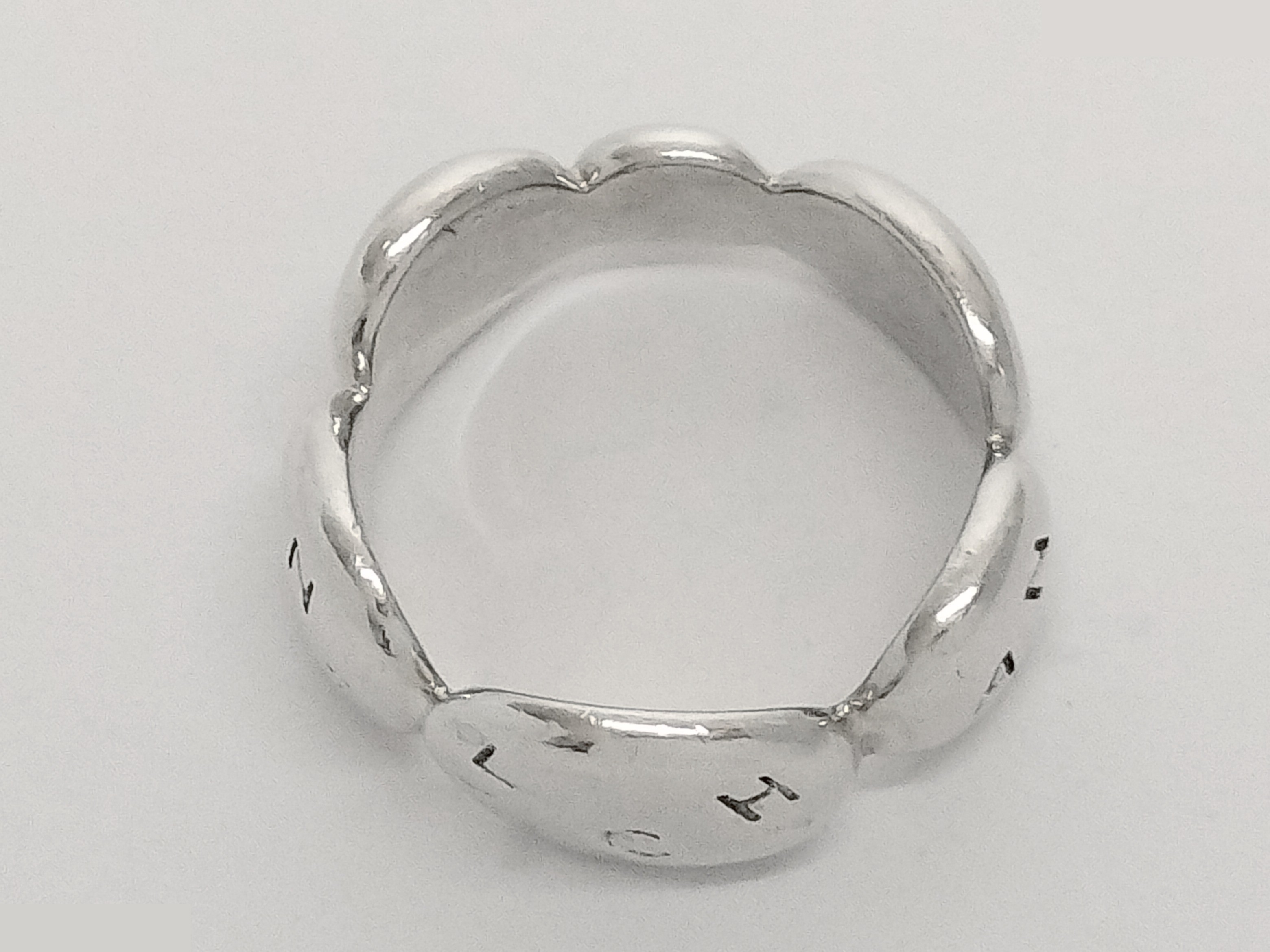 Logo Camellia Silver Ring, Size #11.5, 925 Sterling Silver / 6.0g — view 5