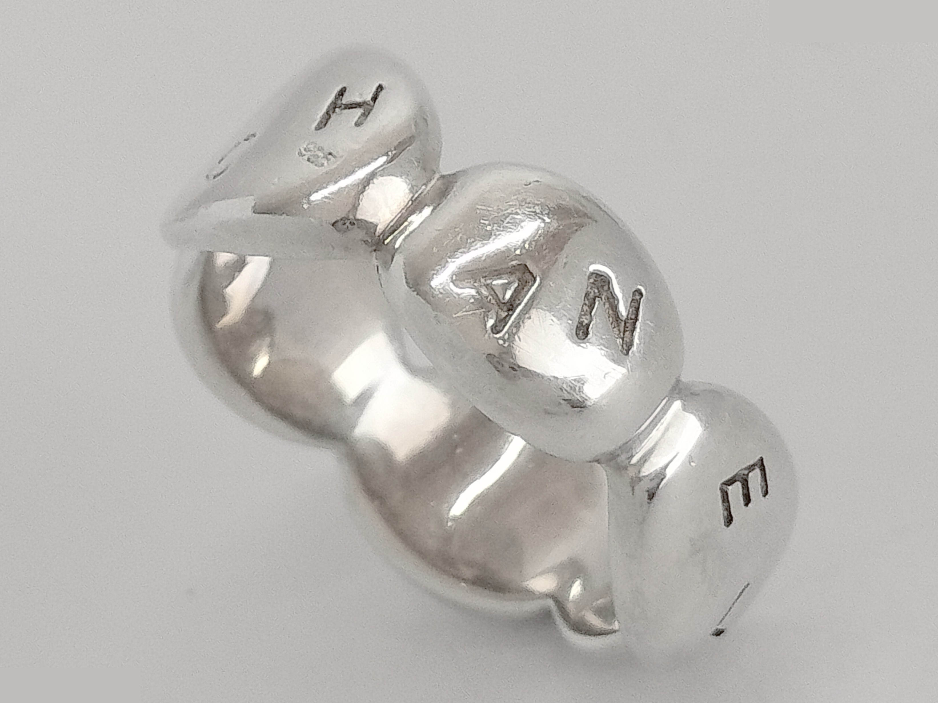 Logo Camellia Silver Ring, Size #11.5, 925 Sterling Silver / 6.0g — view 6
