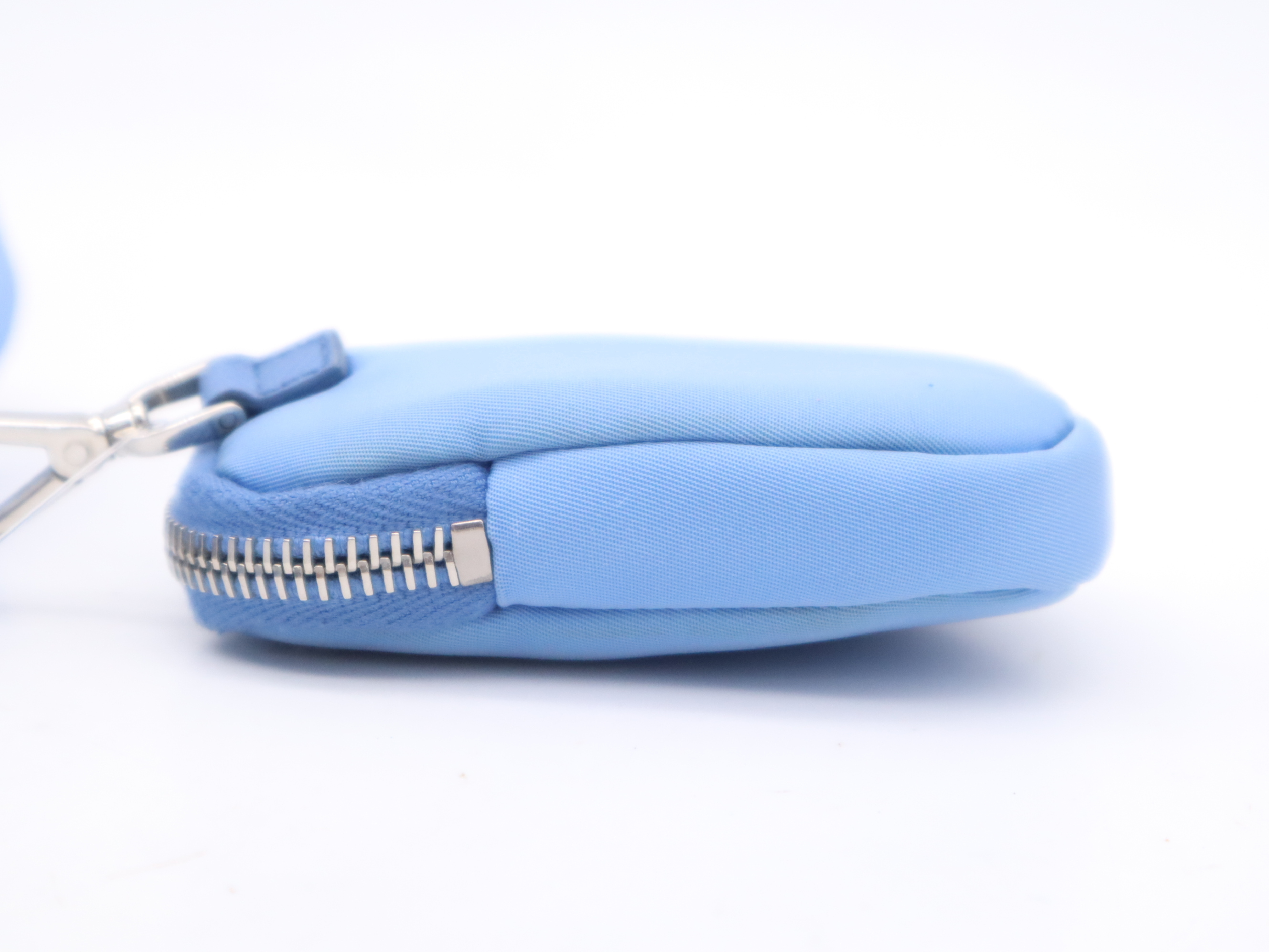 Nylon Chain Handle Bag Re-Edition 2005, with 2 Shoulder Straps, Pouch, and Clochette, Blue Handbag — view 15
