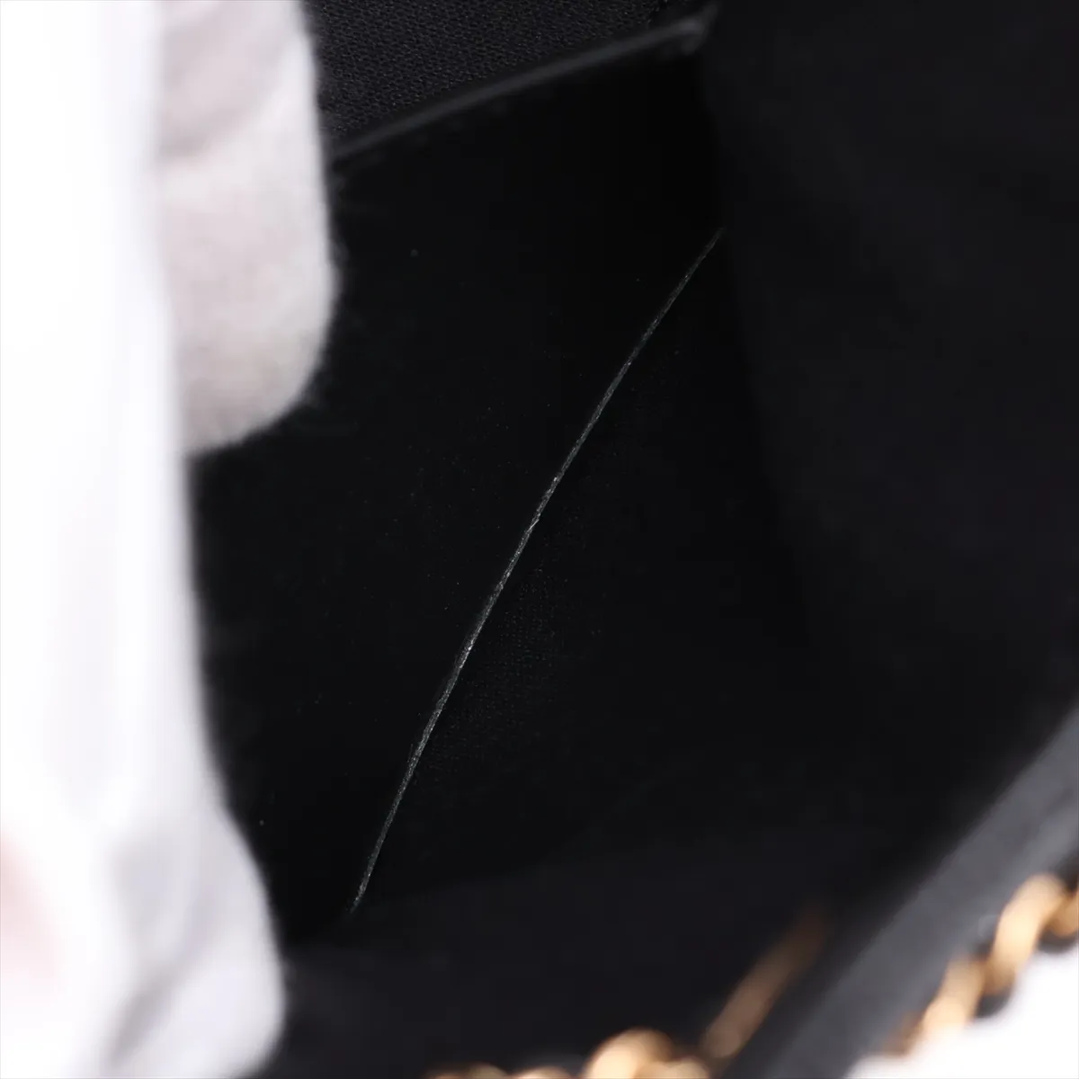 [Individually packaged] Chanel 25 Mini Caviar Skin Chain Shoulder Bag with Drawstring, Black with Gold Hardware, HJL6E81J, Random Plate AS5631 — view 7