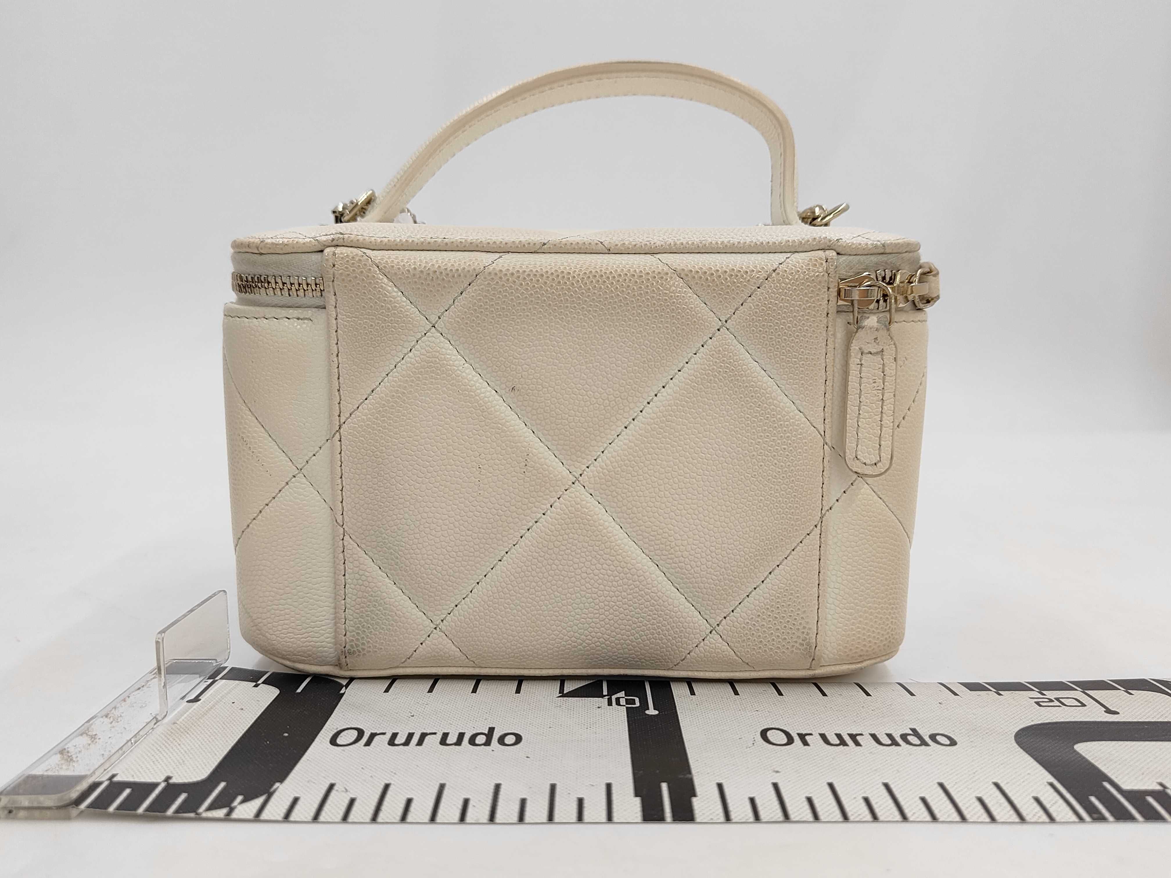 Coco Mark Shoulder Vanity Bag Caviar Leather Off-White LTLXN26E Vanity Bag — view 2