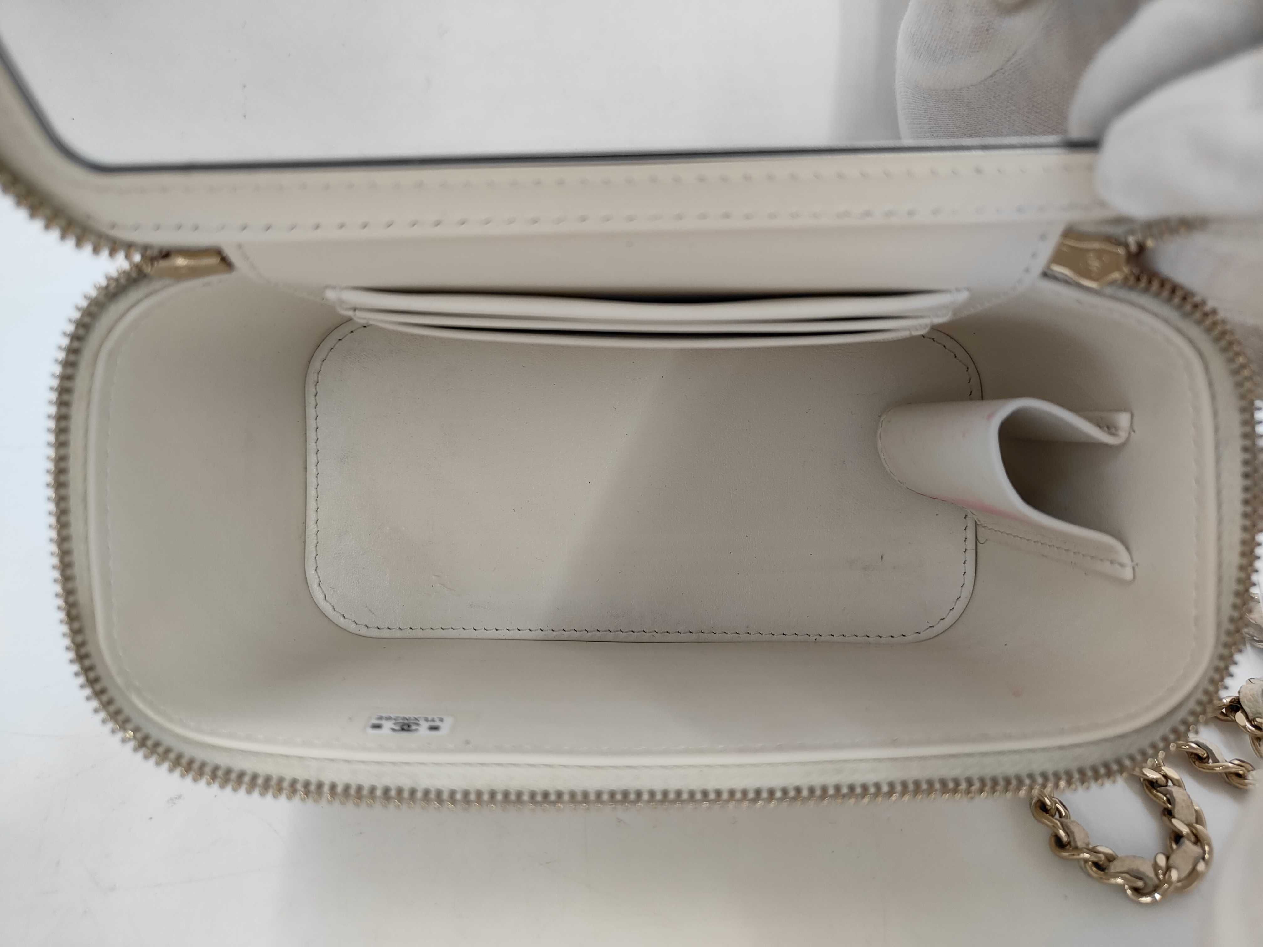 Coco Mark Shoulder Vanity Bag Caviar Leather Off-White LTLXN26E Vanity Bag — view 10