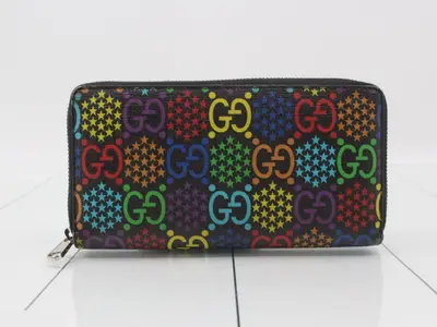 GG Psychedelic Long Wallet, Black, Multi