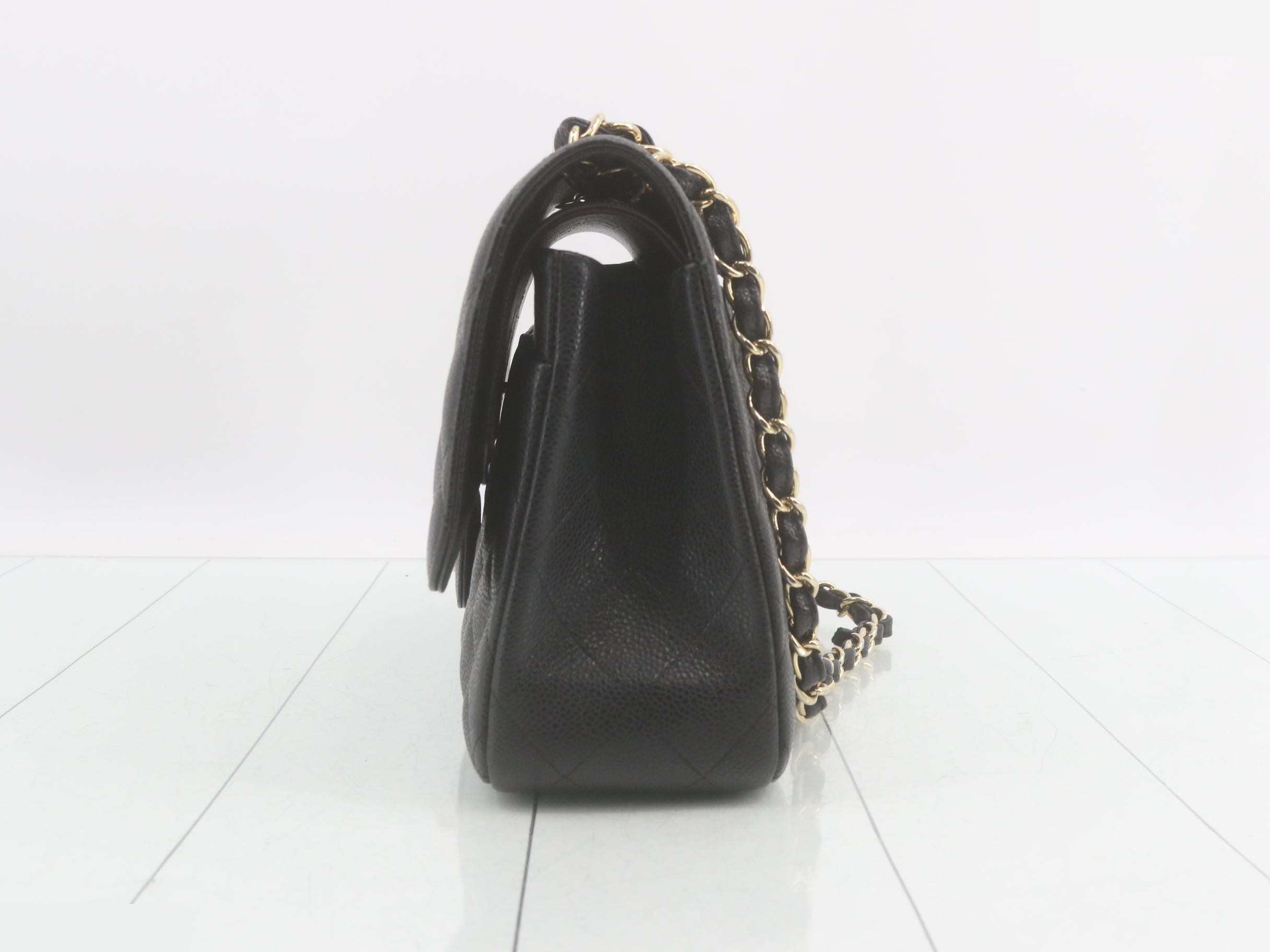 Large Matelassé 30 Caviar Leather Double Flap Double Chain Shoulder Bag — view 3