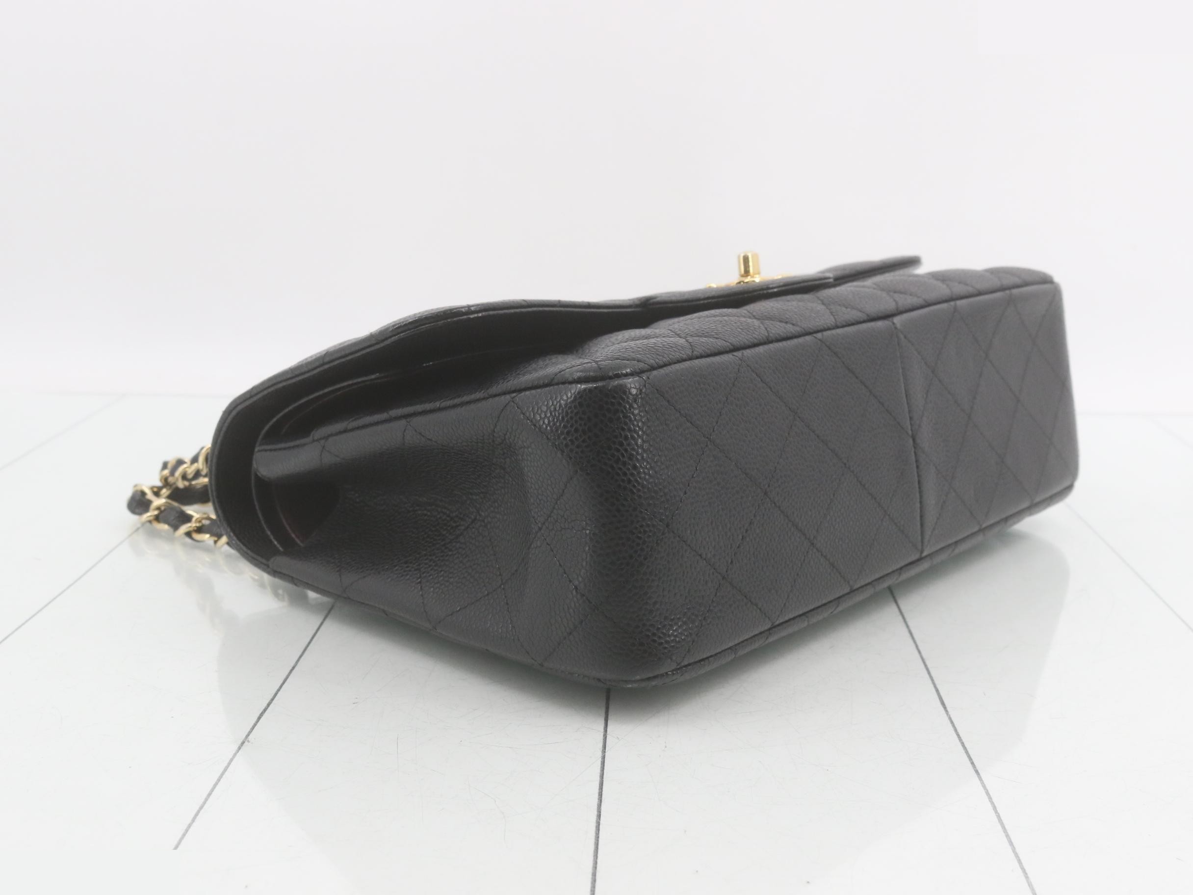 Large Matelassé 30 Caviar Leather Double Flap Double Chain Shoulder Bag — view 5