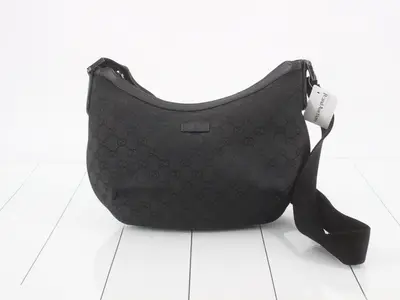 Canvas Shoulder Bag, Black, 181092, 002123