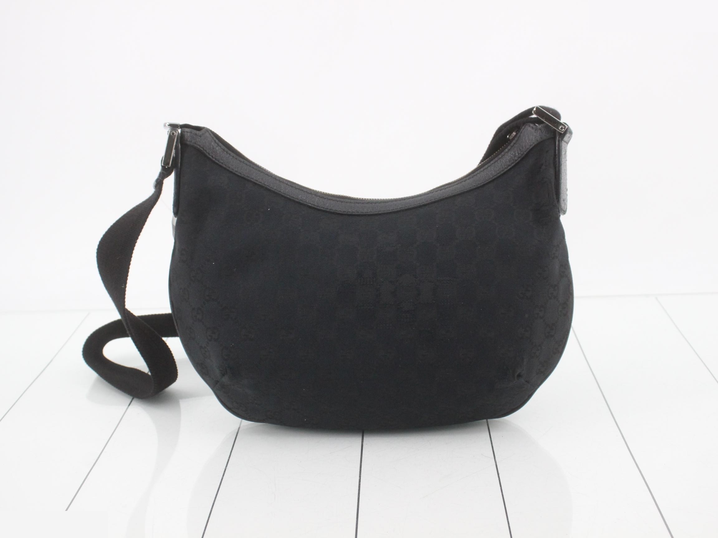 Canvas Shoulder Bag, Black, 181092, 002123 — view 2