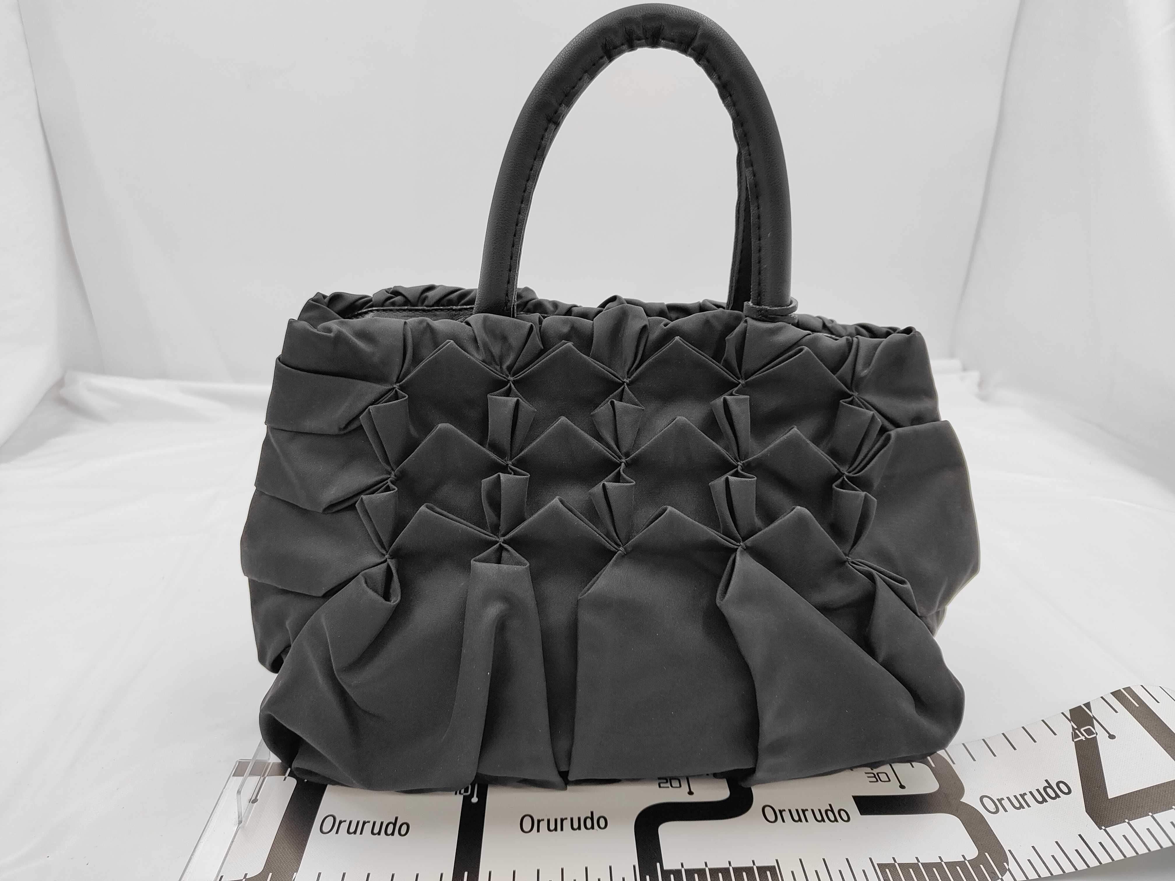 Black Pleated Tote Bag Handbag — view 2