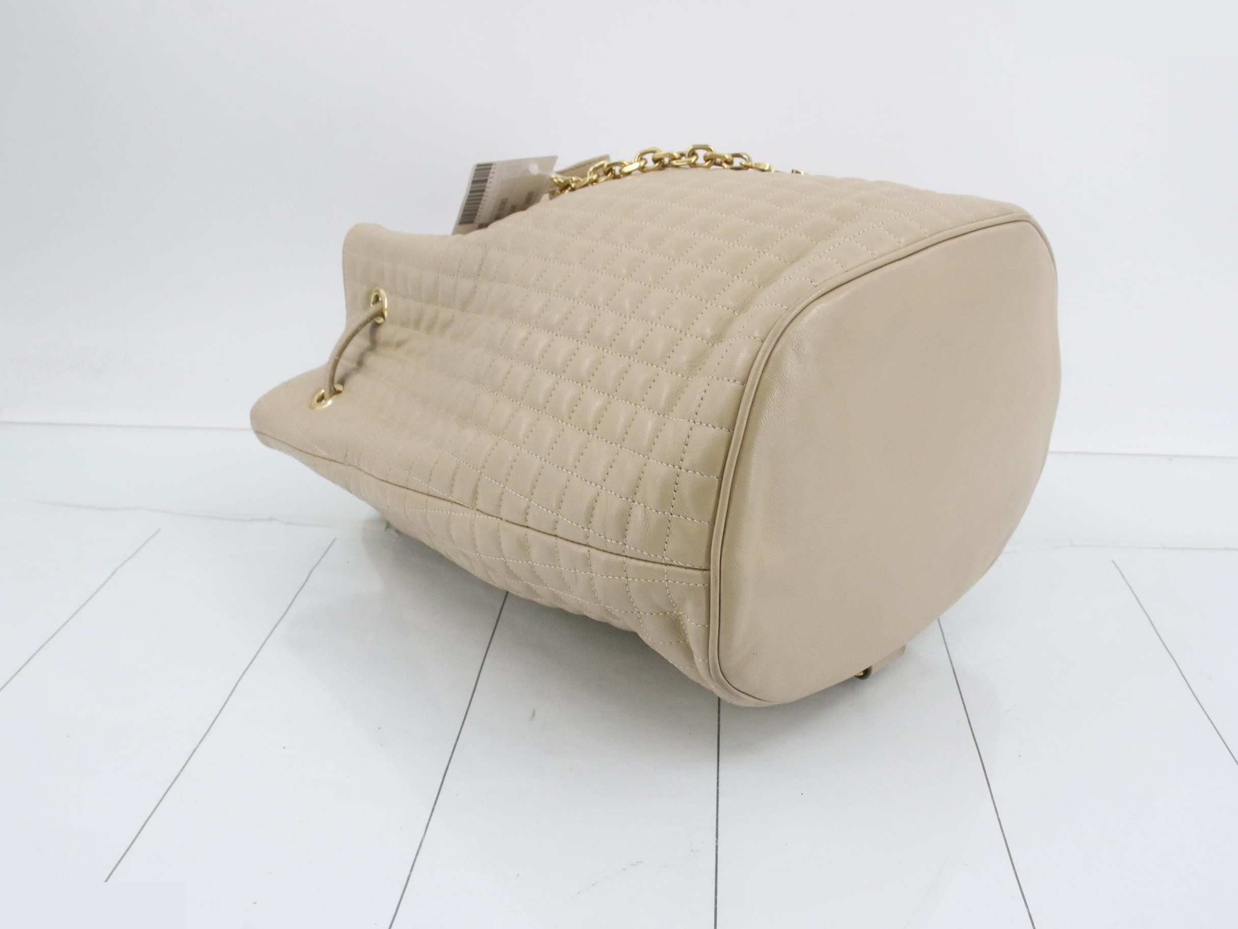 C Charm Leather Backpack Beige — view 5