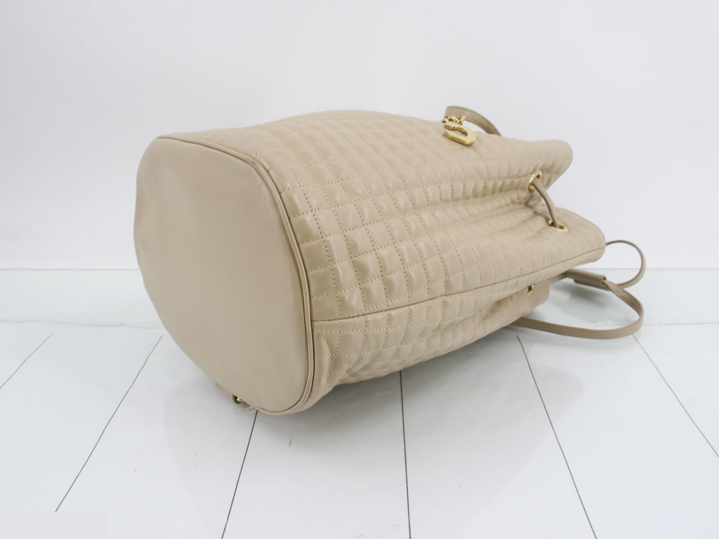 C Charm Leather Backpack Beige — view 6