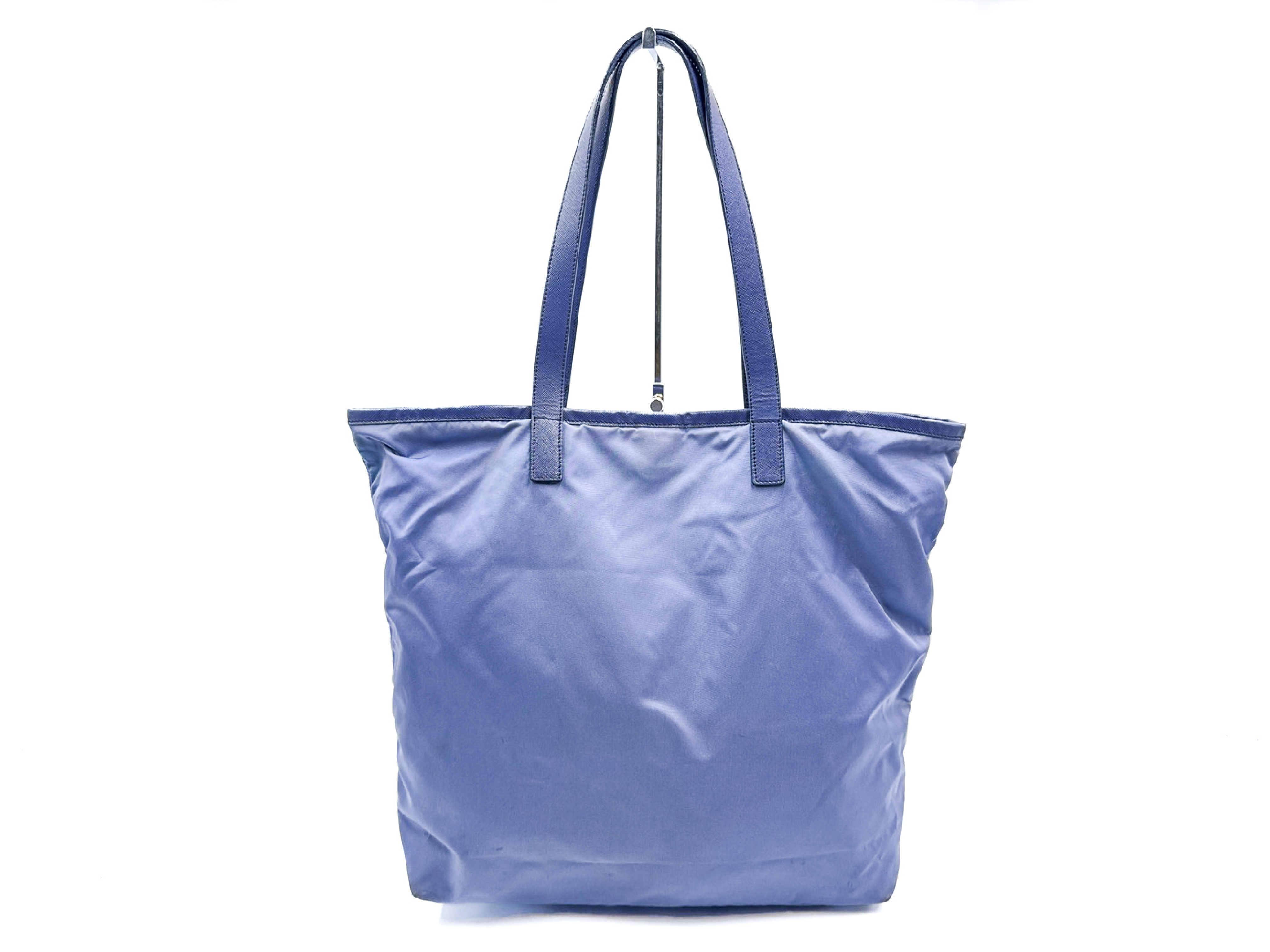 Nylon Tote Bag with Triangle Plate and Saffiano Leather Tote Bag — view 2