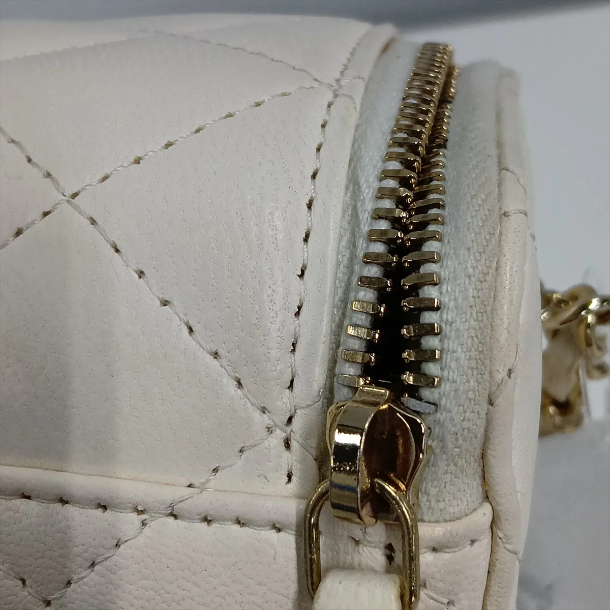 Matelassé Lambskin Vanity Bag, White with Gold Hardware, GU6NTX43, Random Serial Number — view 11