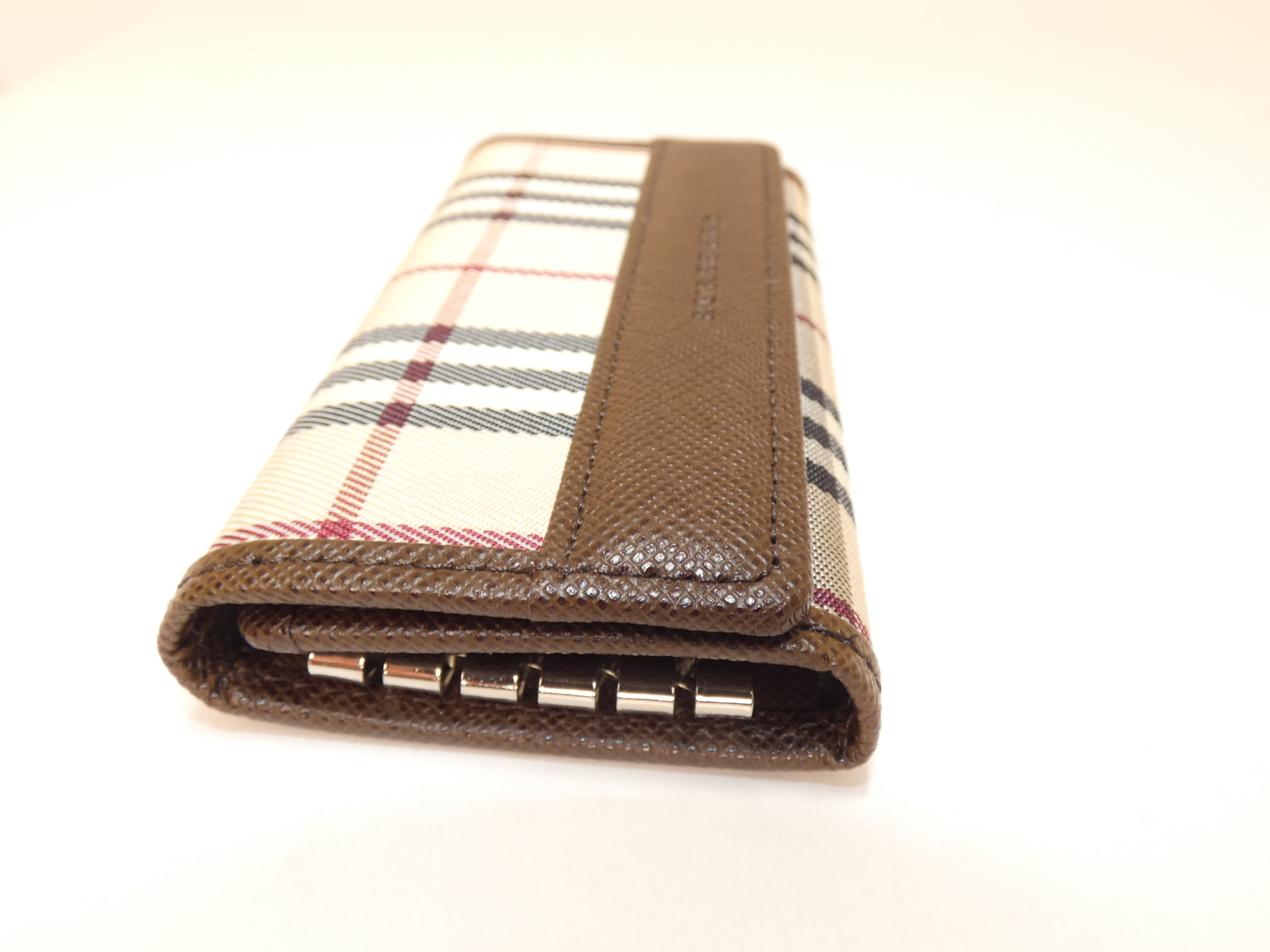 Nova Check Canvas Leather Key Case/Keychain — view 3