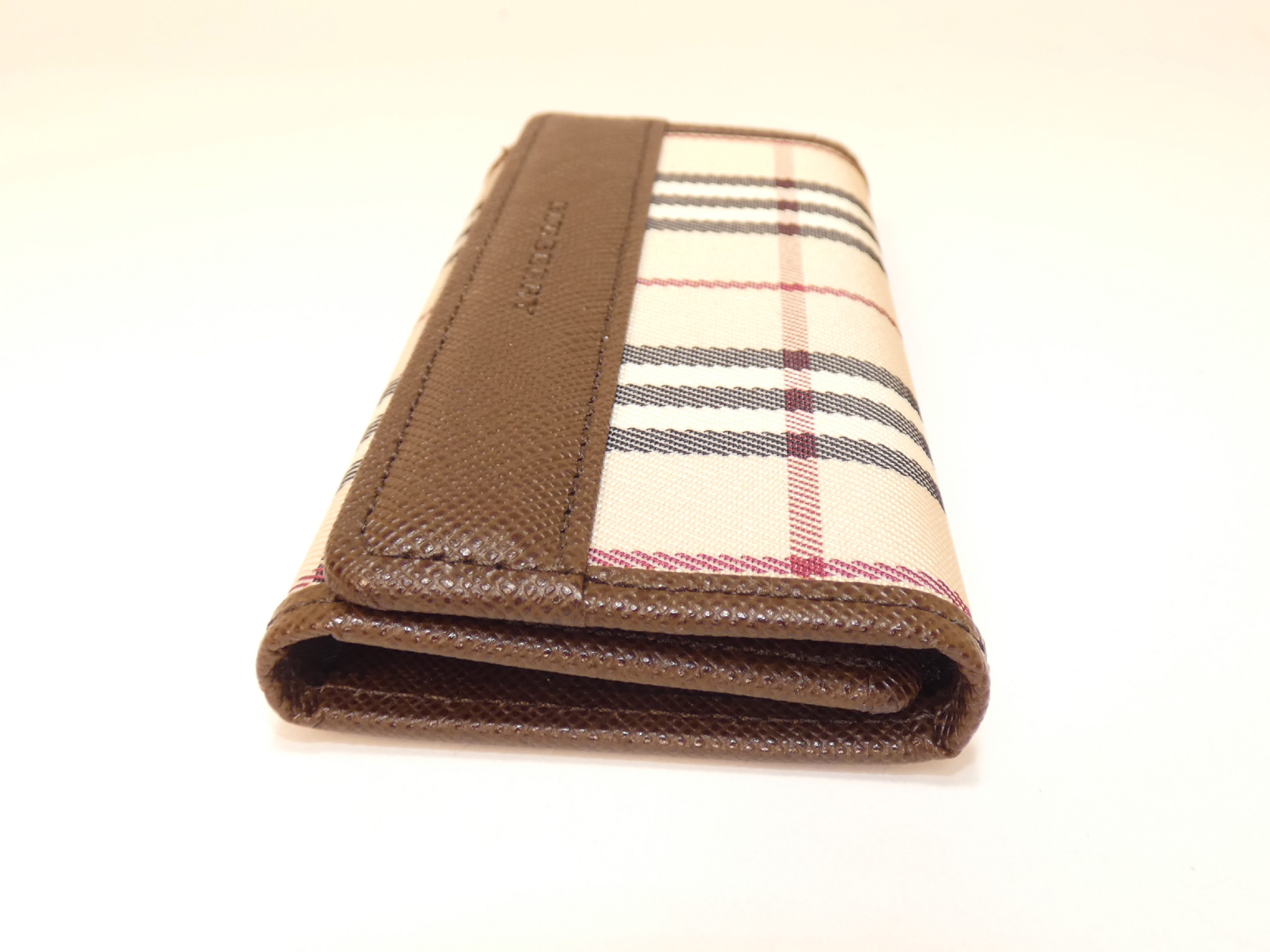 Nova Check Canvas Leather Key Case/Keychain — view 4