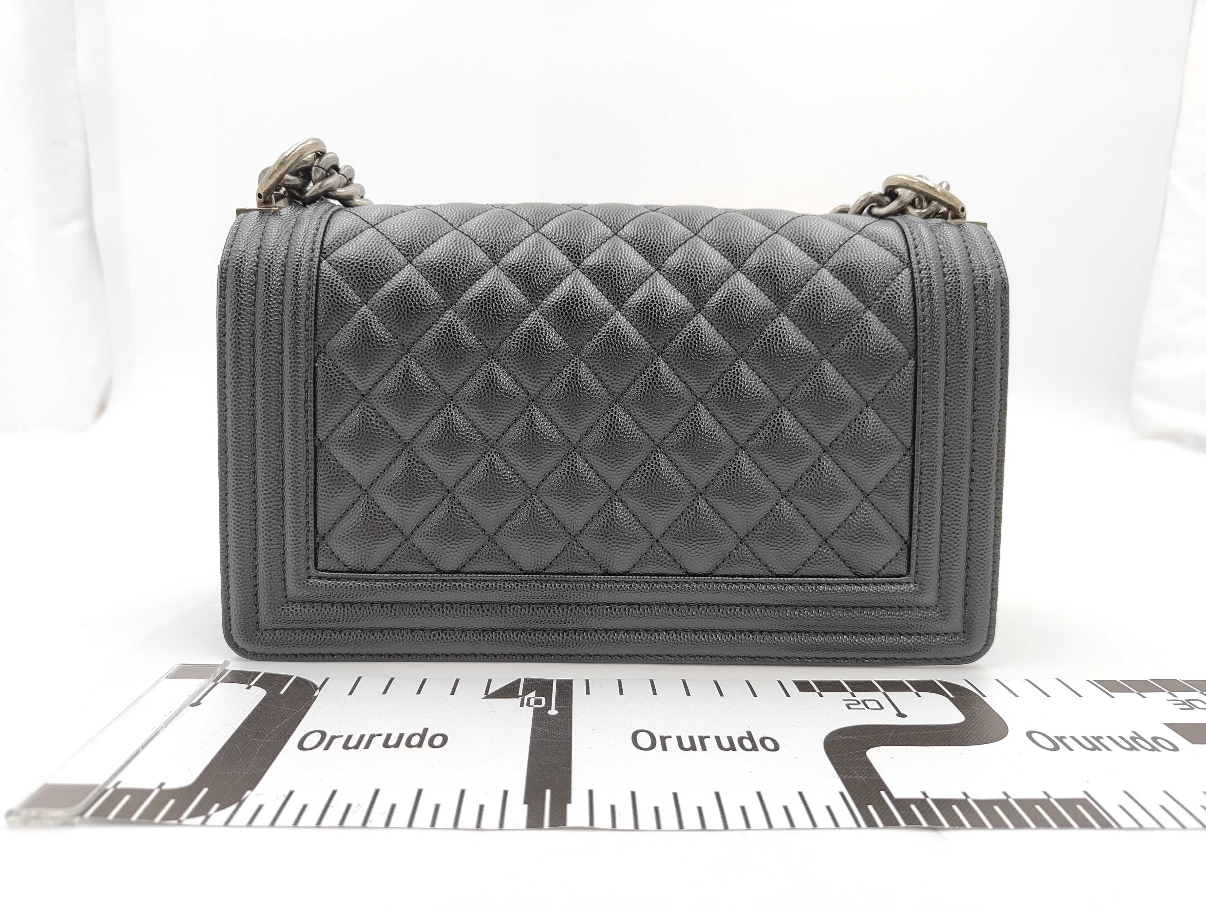 Boy Chanel 25 Black Caviar Leather Women's Shoulder Bag — view 2