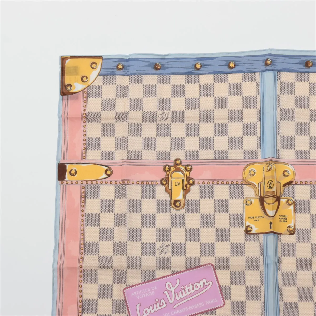 Trunk CC0138 Scarf Cotton Blue x Pink — view 2