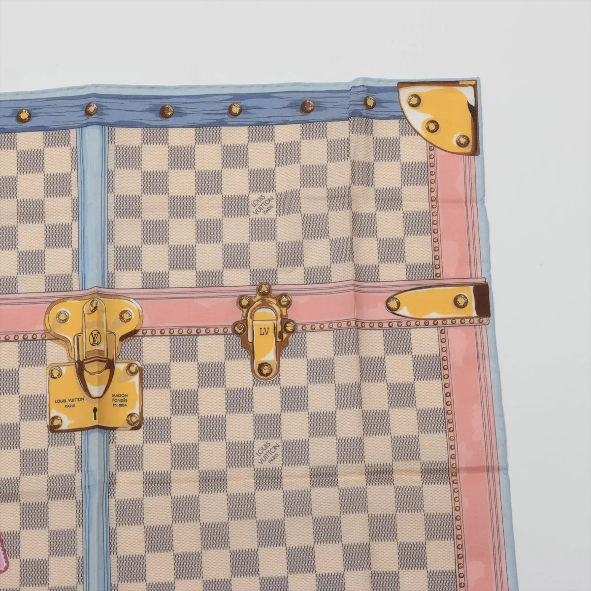 Trunk CC0138 Scarf Cotton Blue x Pink — view 3