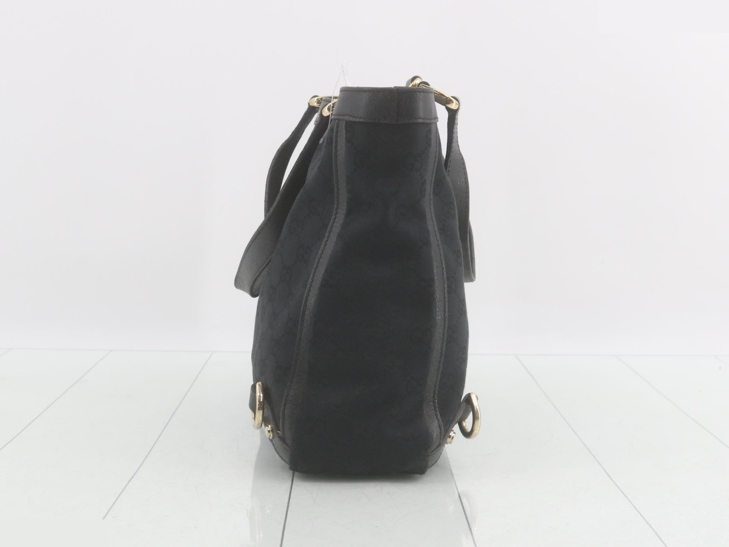 170004 Abby Tote Bag GG Canvas Black Leather — view 3