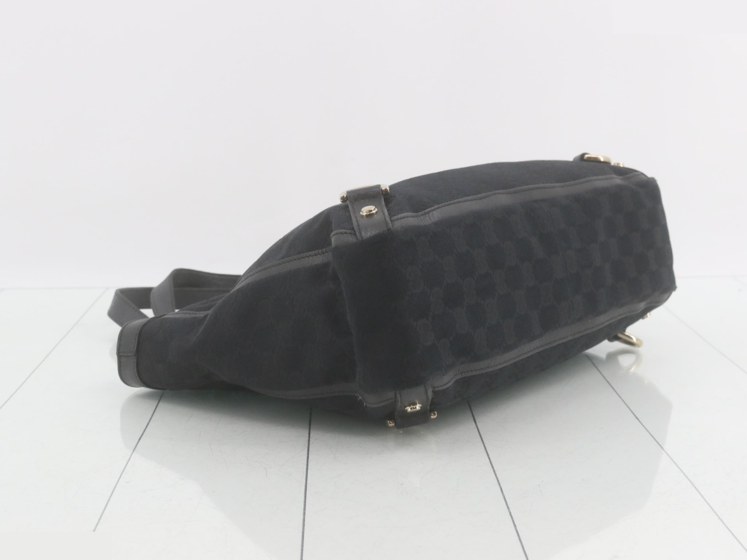 170004 Abby Tote Bag GG Canvas Black Leather — view 5