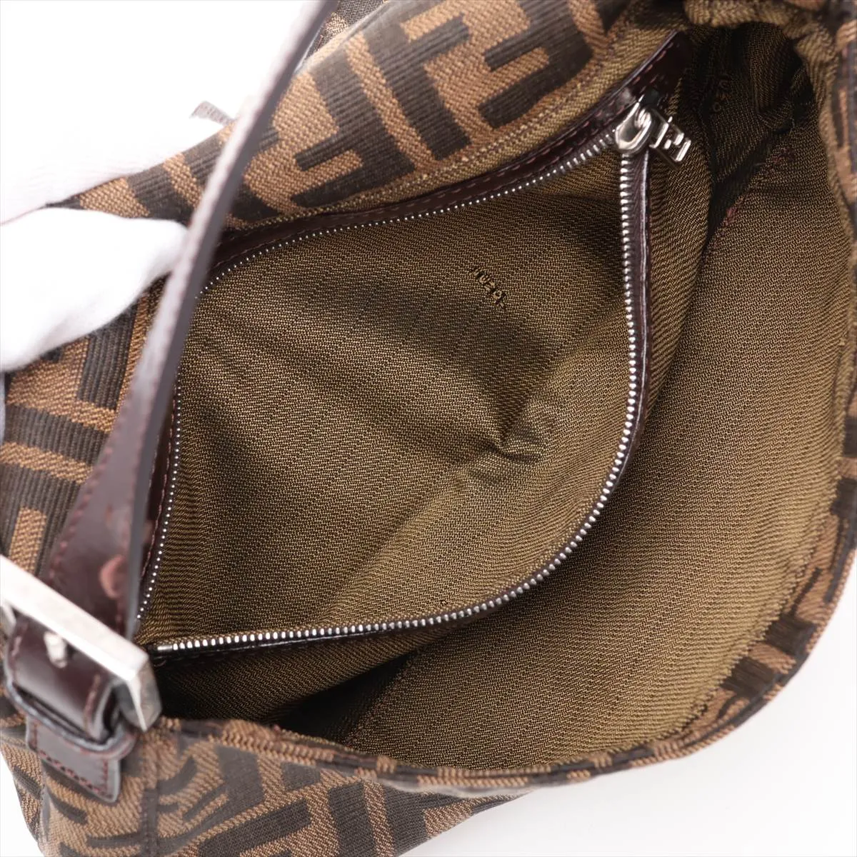 Zucca Mamma Bucket Canvas x Leather Shoulder Bag, Brown — view 8