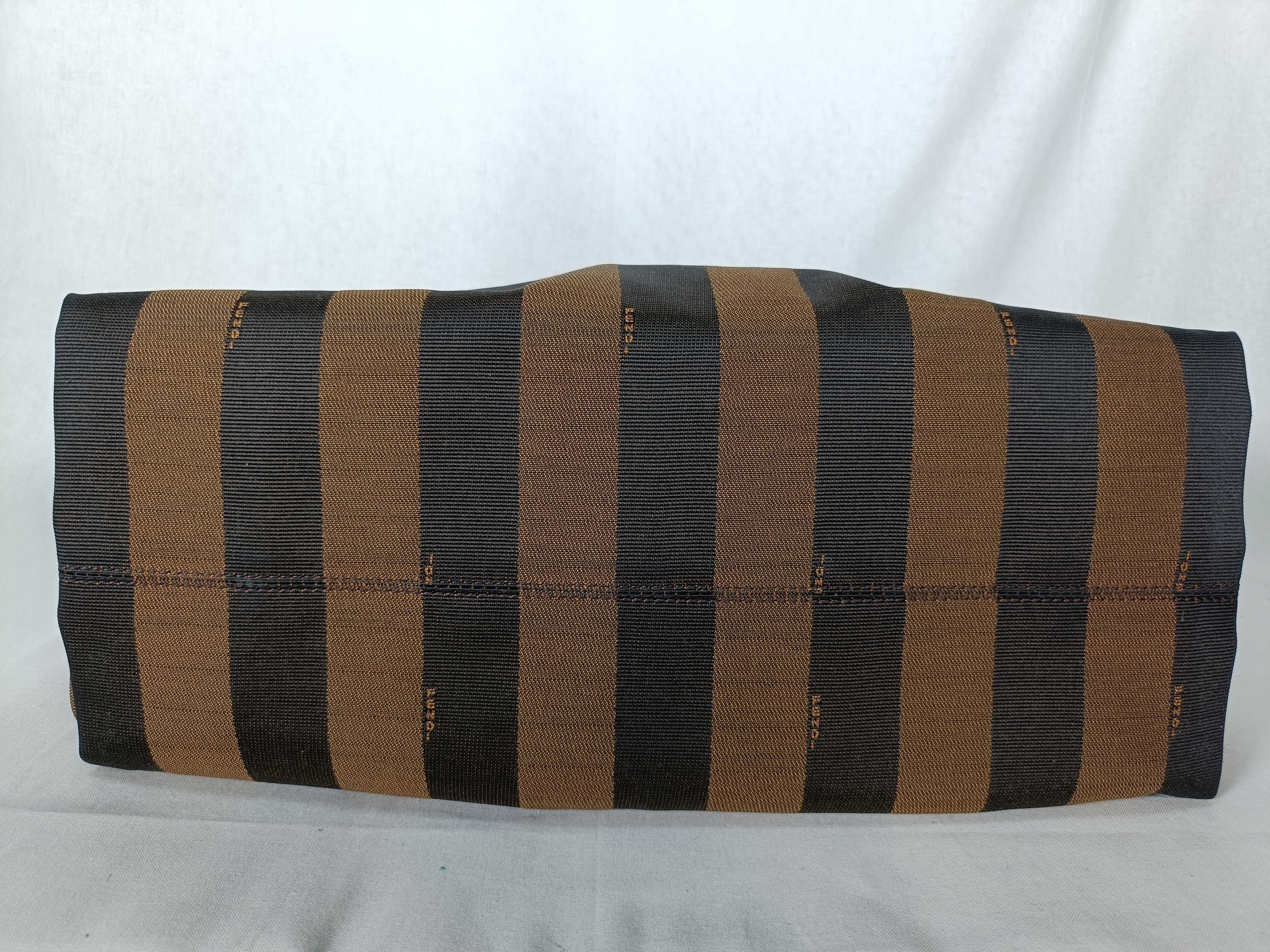 Pequin Canvas x Leather Shoulder Bag, Brown, 8BR653 Tote Bag — view 11