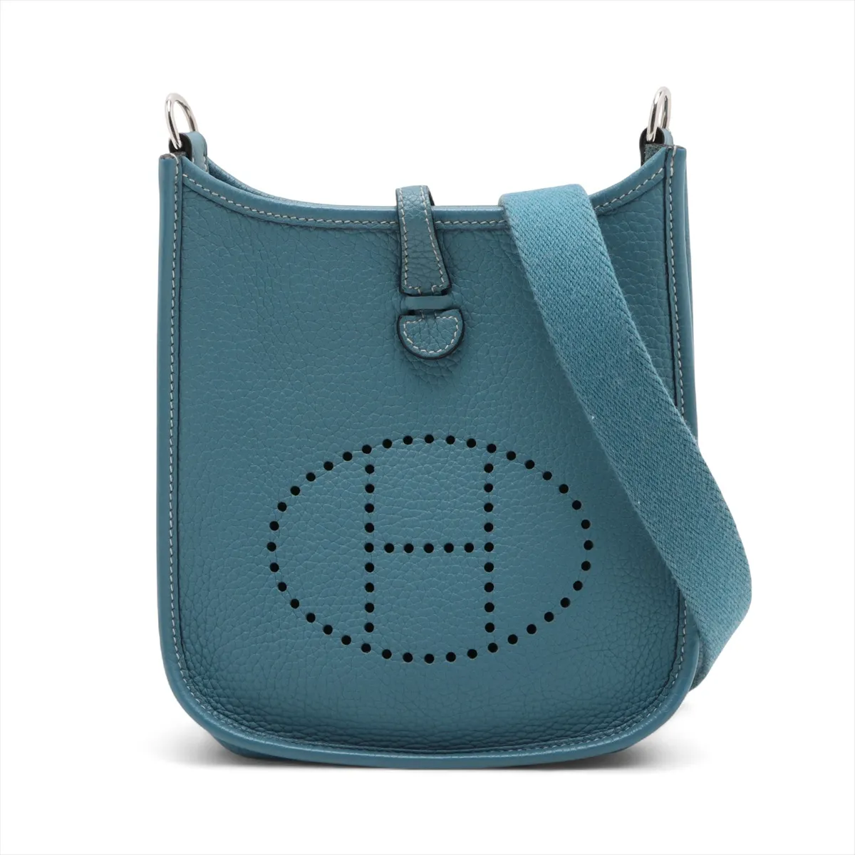 Evelyne 16 TPM Taurillon Clemence New Blue Jean Silver Hardware W:2024