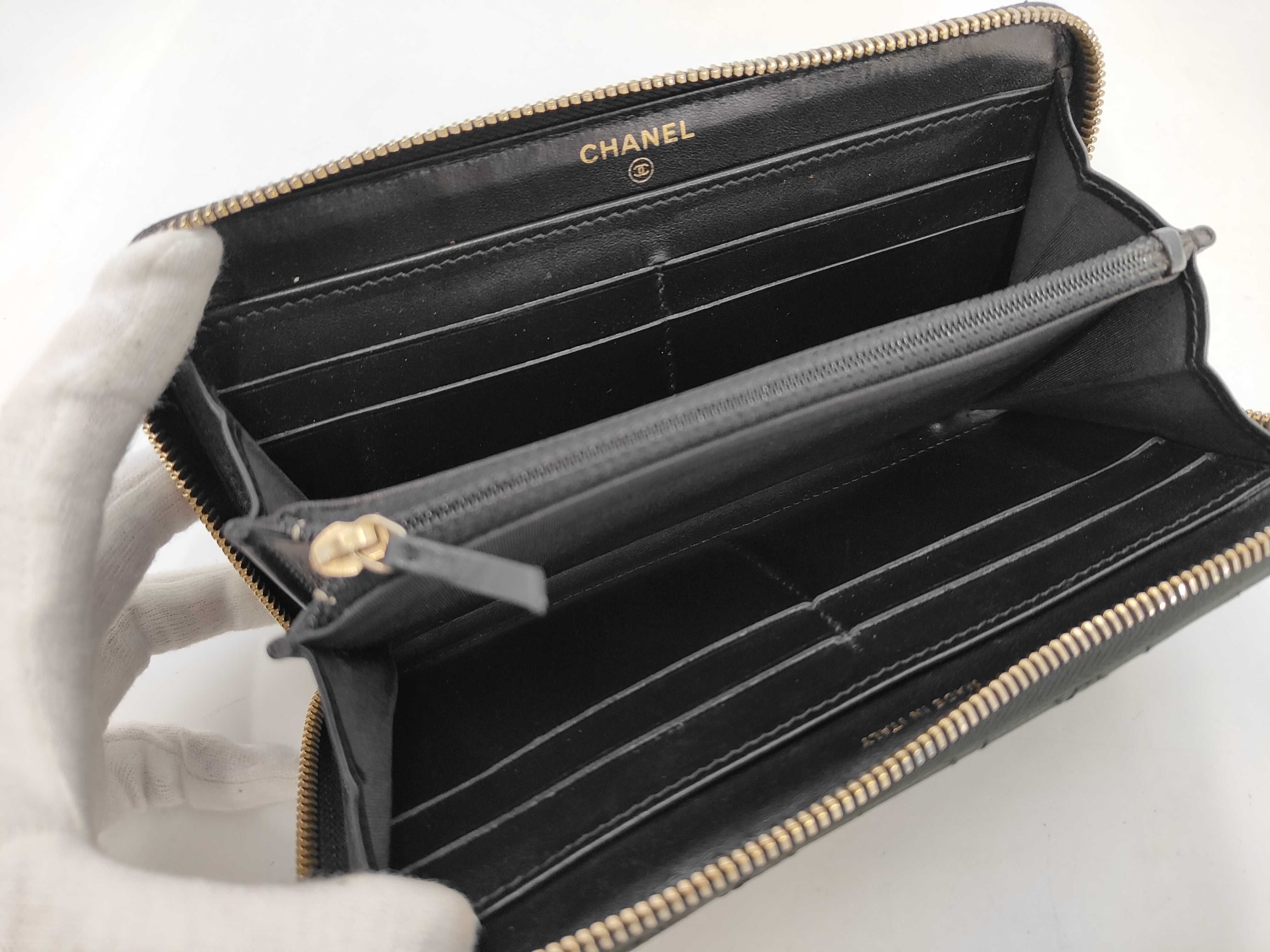 Camellia Long Wallet, Black, Serial Number 26-something, with original sticker. — view 4