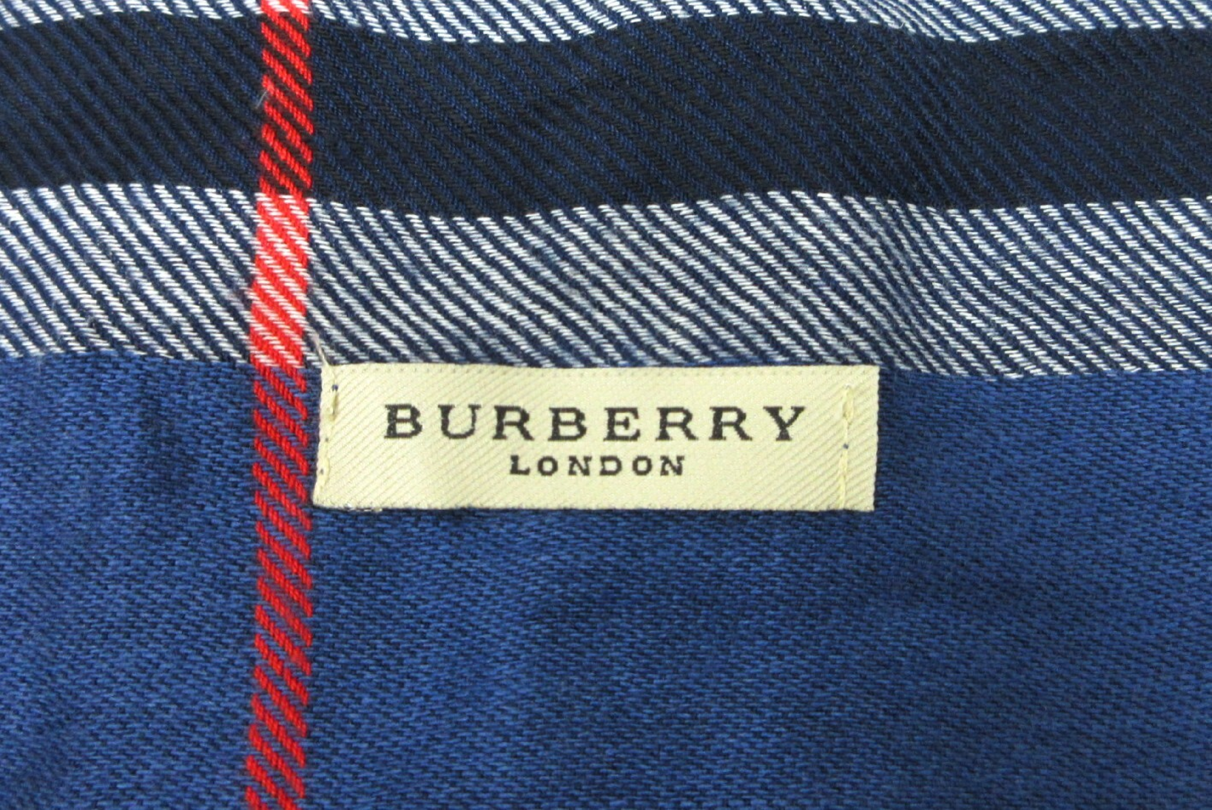 LONDON Burberry check scarf, blue tones, and other accessories. — view 6