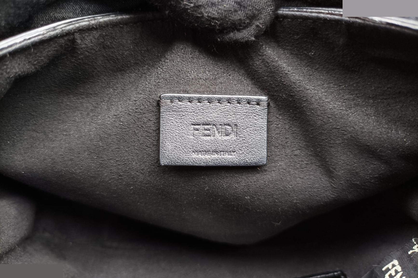 Bucket bag, fur x patent leather, brown x black — view 7