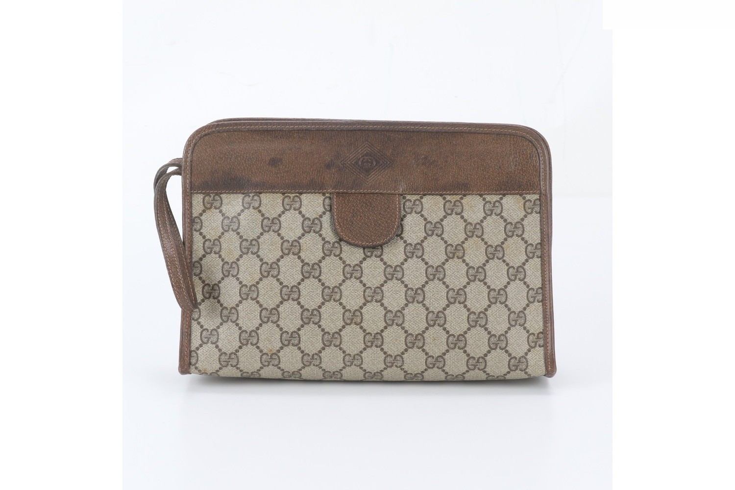 GG Supreme 67 039 5466 Leather Second Bag Clutch